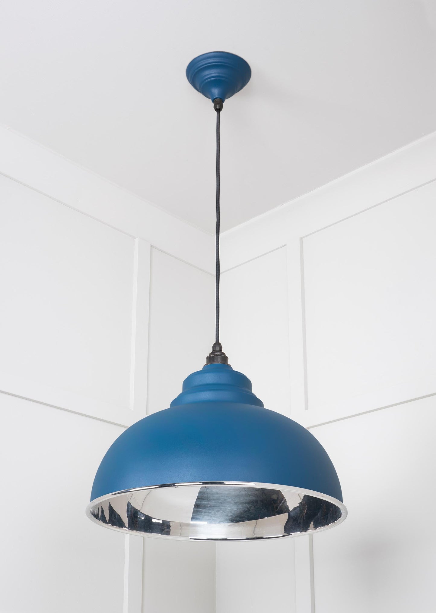 Smooth Nickel Harborne Pendant Light Upstream, Underside.