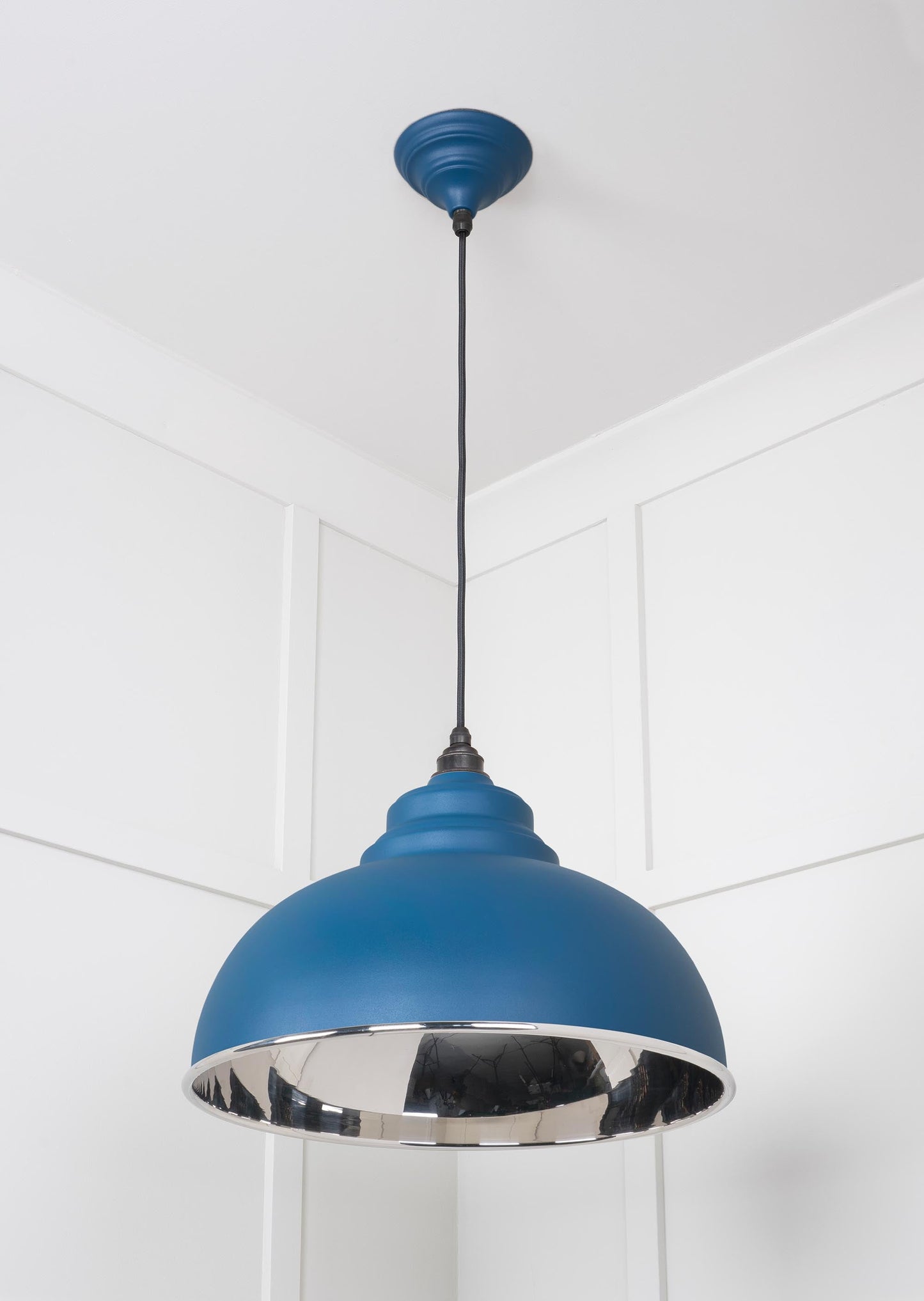 Smooth Nickel Harborne Pendant Light Upstream, Underside.