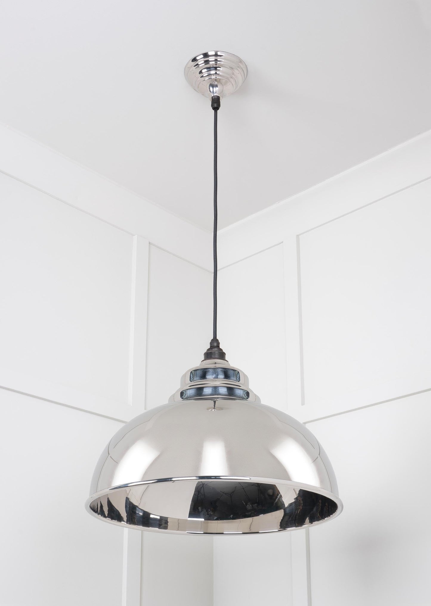 Smooth Nickel Harborne Pendant Light Nickel, Underside.