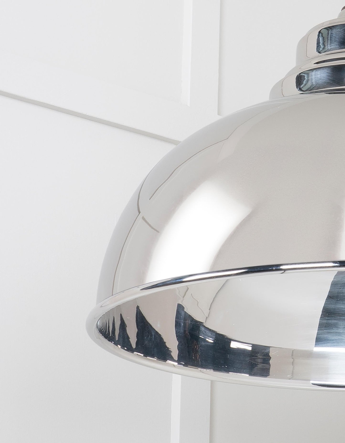 Smooth Nickel Harborne Pendant Light Nickel, Detailed close up view of pendant.