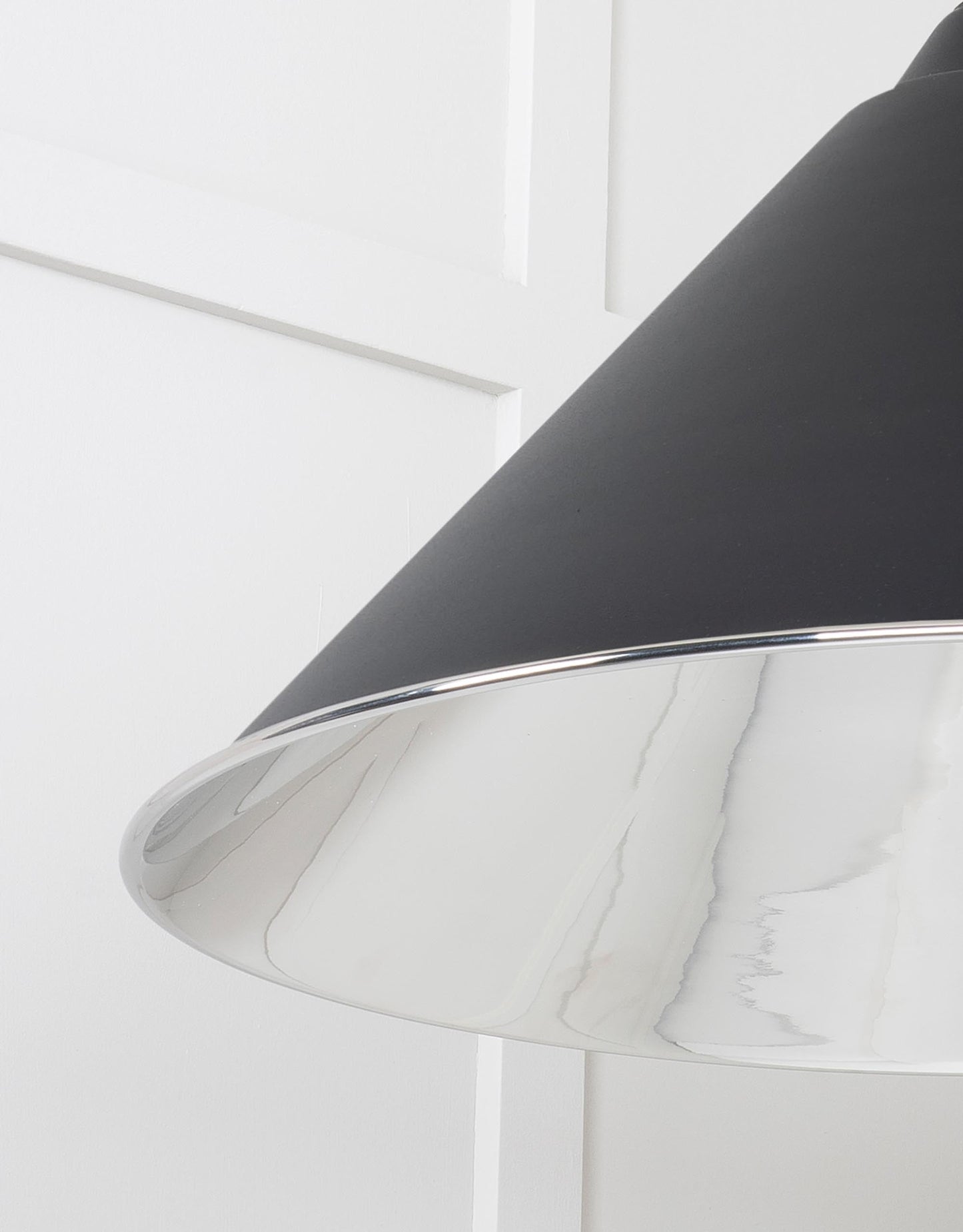 Smooth Nickel Hockley Pendant Light Elan Black, Detailed close up view of pendant.