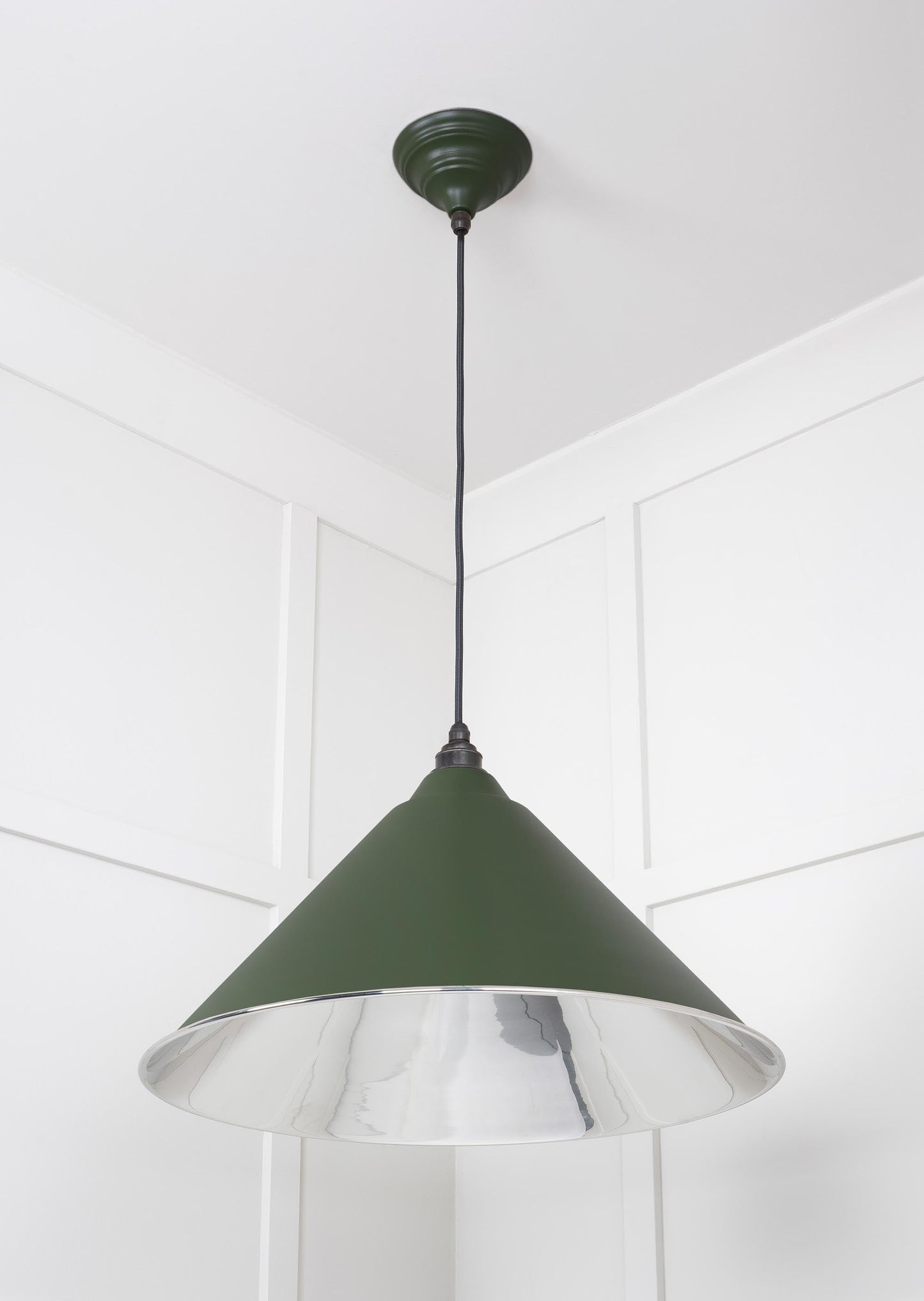 Smooth Nickel Hockley Pendant Light Heath, Underside.