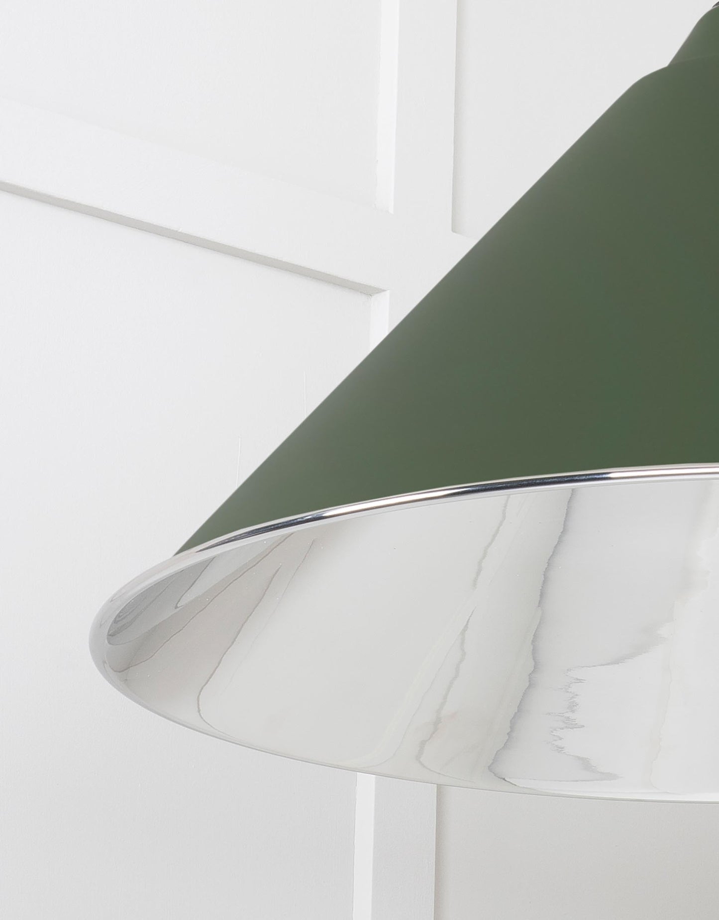 Smooth Nickel Hockley Pendant Light Heath, Detailed close up view of pendant.