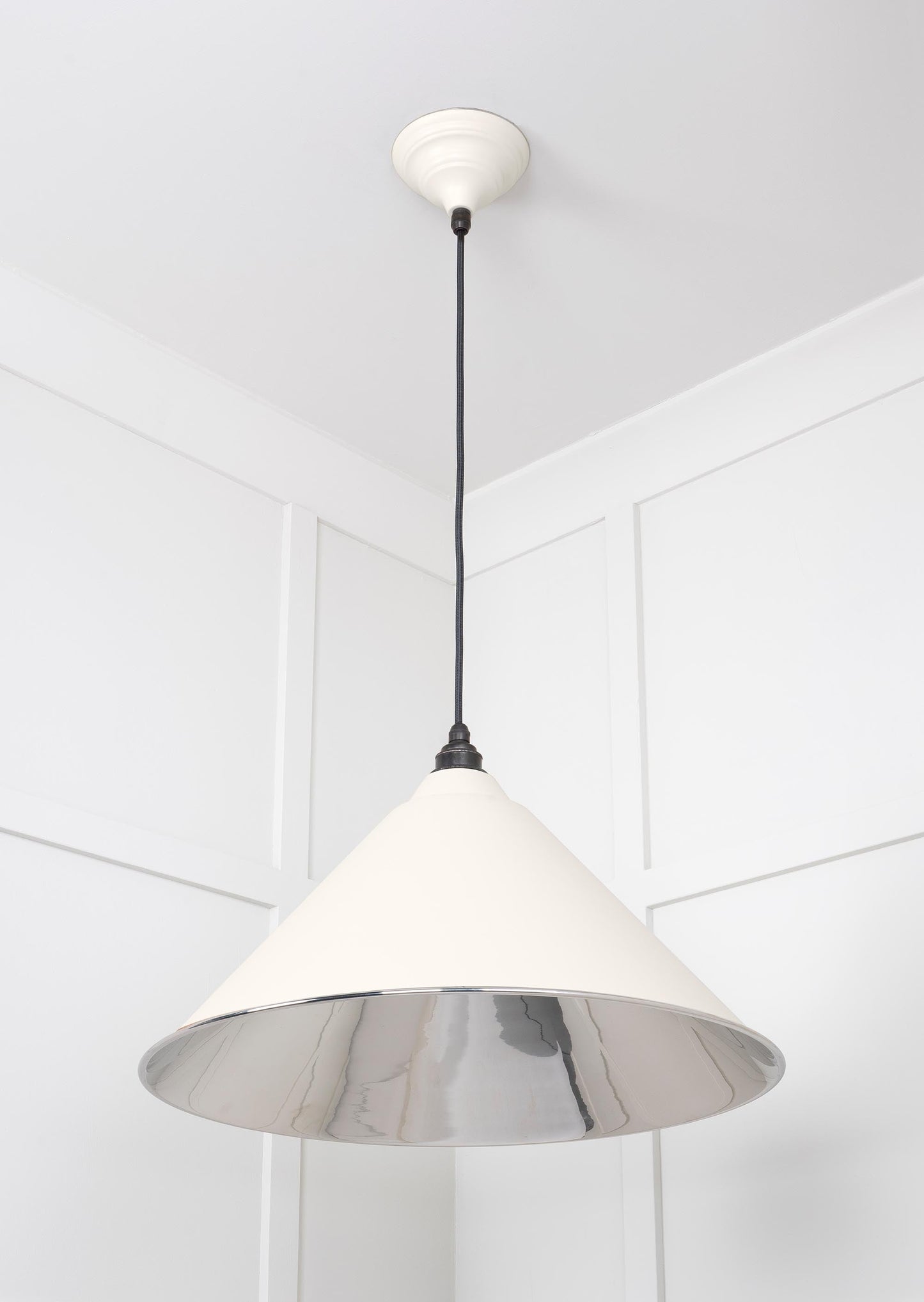 Smooth Nickel Hockley Pendant Light Teasel, Underside.