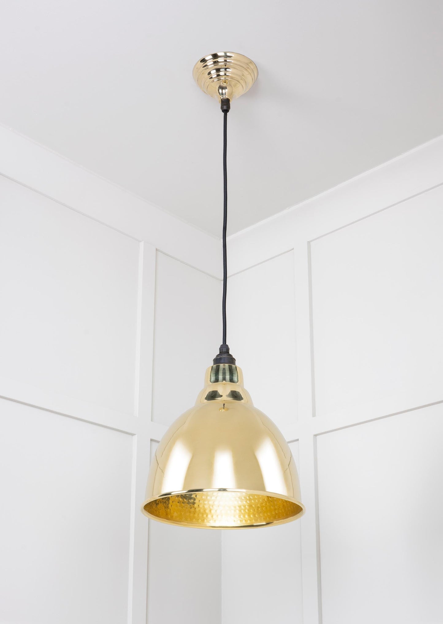 Hammered Brass Brindley Pendant Light , Underside.