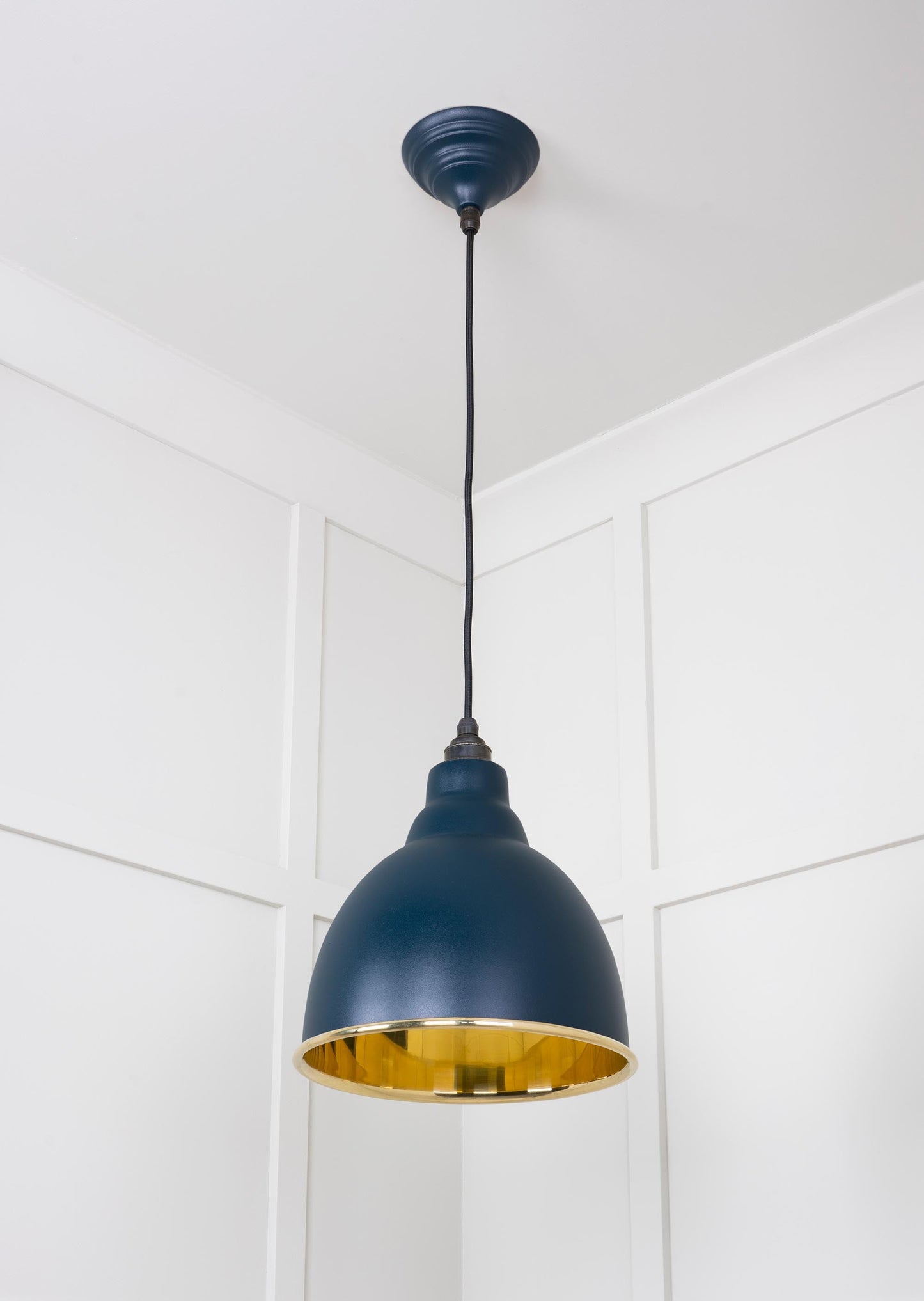 Smooth Brass Brindley Pendant Light Dusk, Underside.