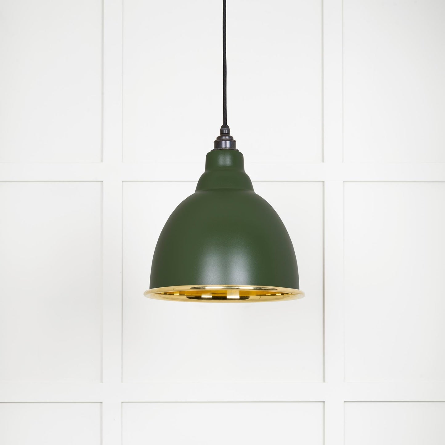 Smooth Brass Brindley Pendant Light Heath, Front Side.