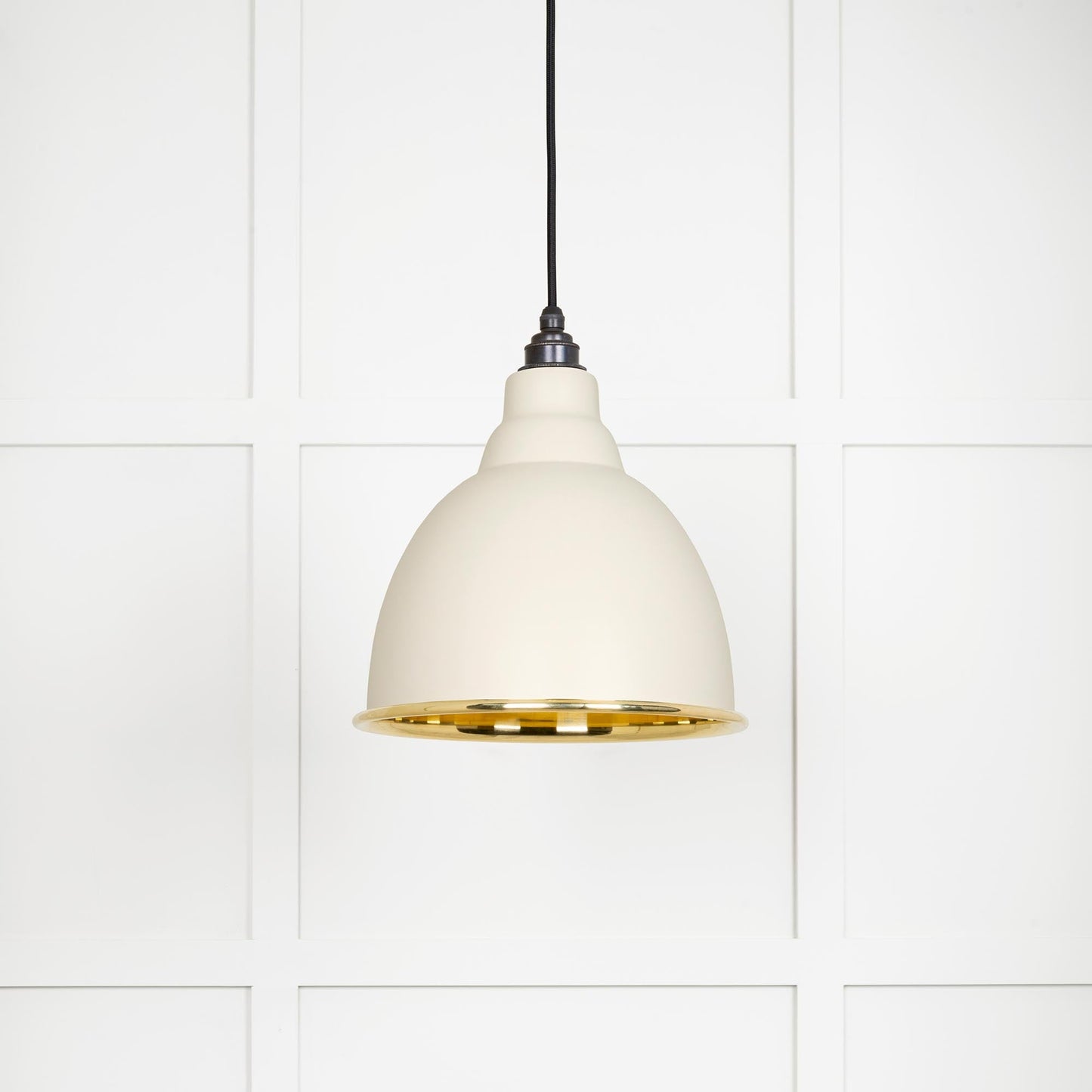 Smooth Brass Brindley Pendant Light Teasel, Front Side.