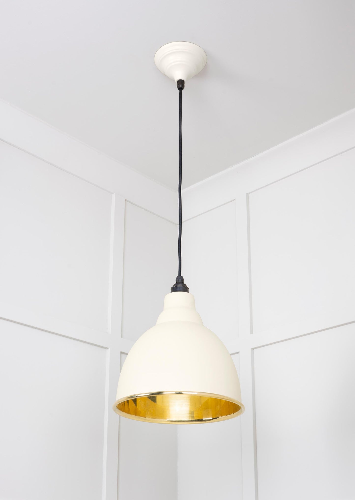 Smooth Brass Brindley Pendant Light Teasel, Underside.