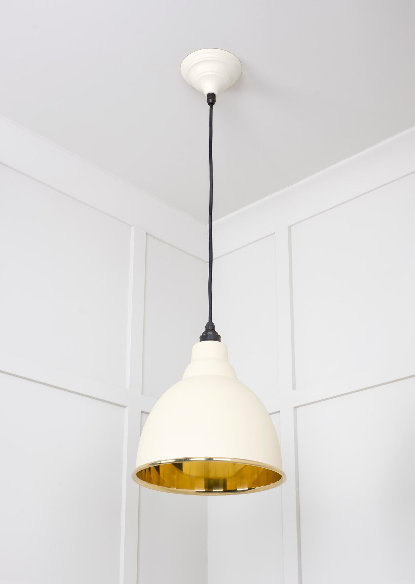 Smooth Brass Brindley Pendant Light Teasel, Underside.