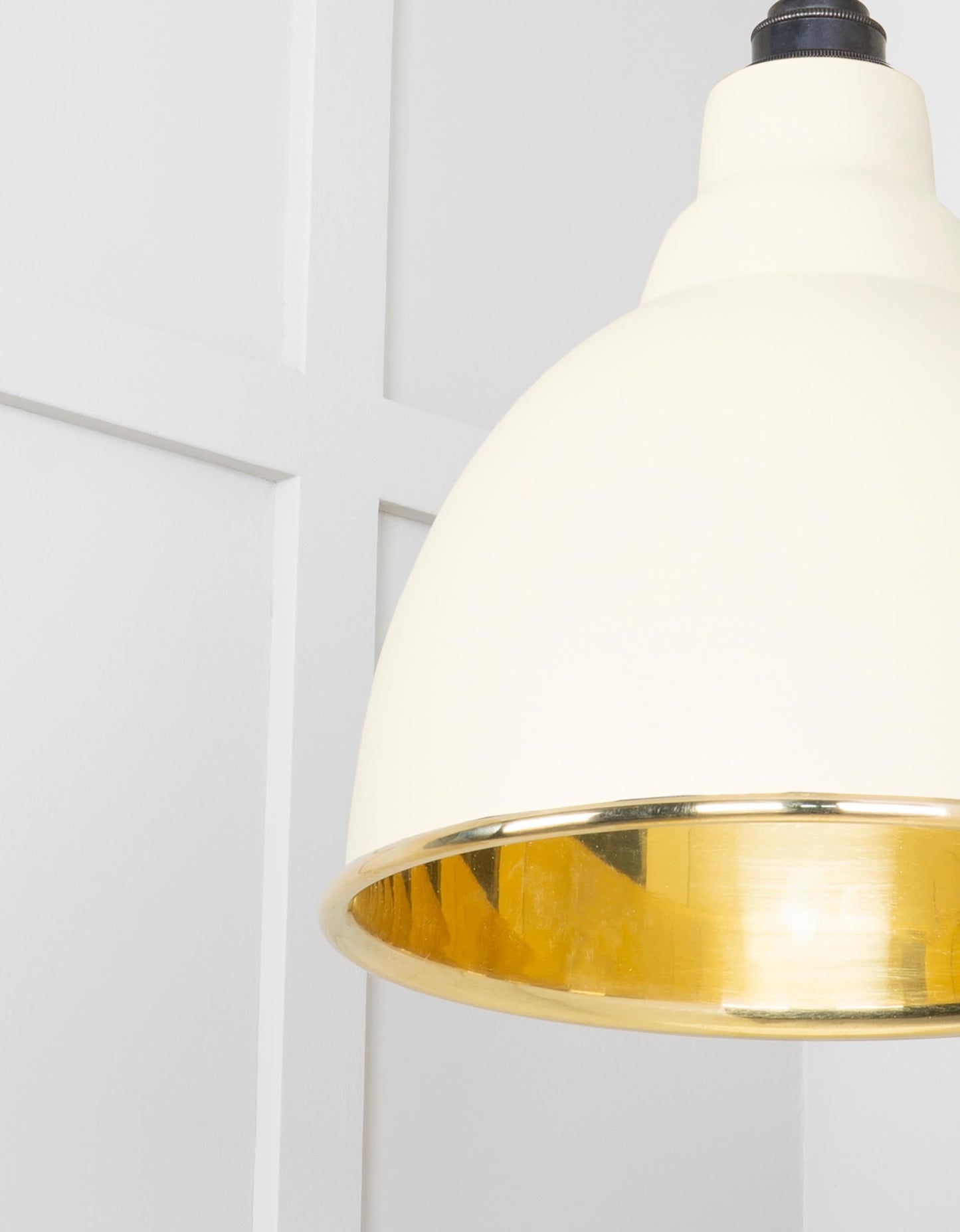 Smooth Brass Brindley Pendant Light Teasel, Detailed close up view of pendant.