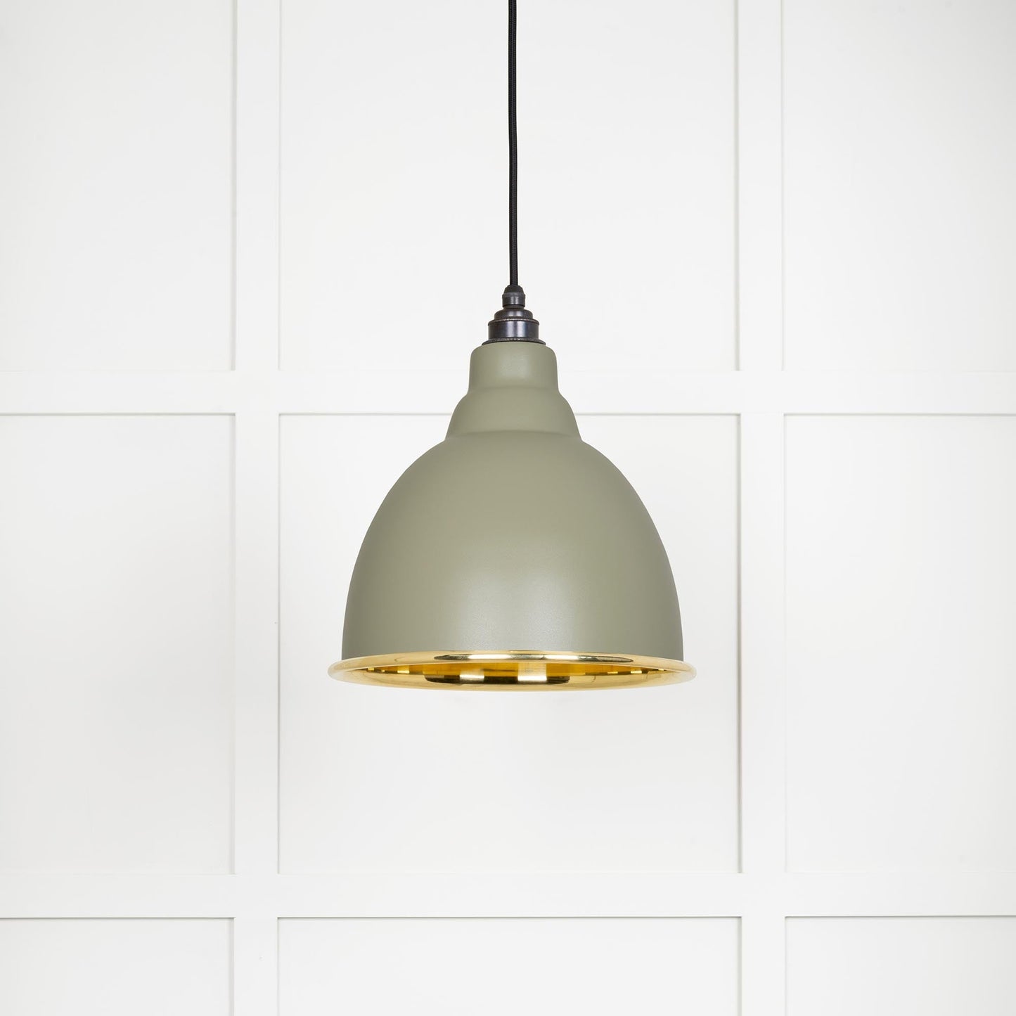 Smooth Brass Brindley Pendant Light Tump, Front Side.