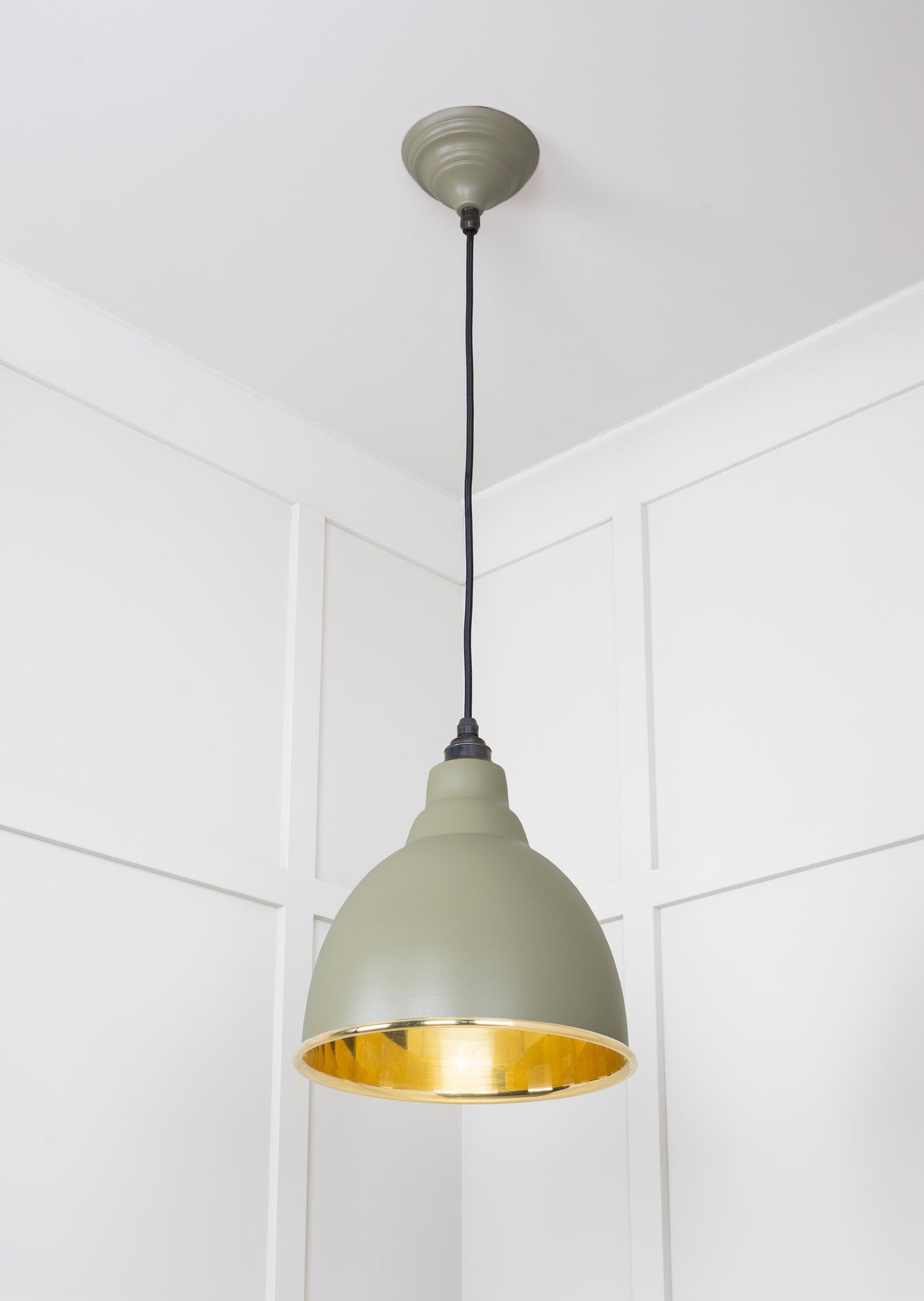 Smooth Brass Brindley Pendant Light Tump, Underside.