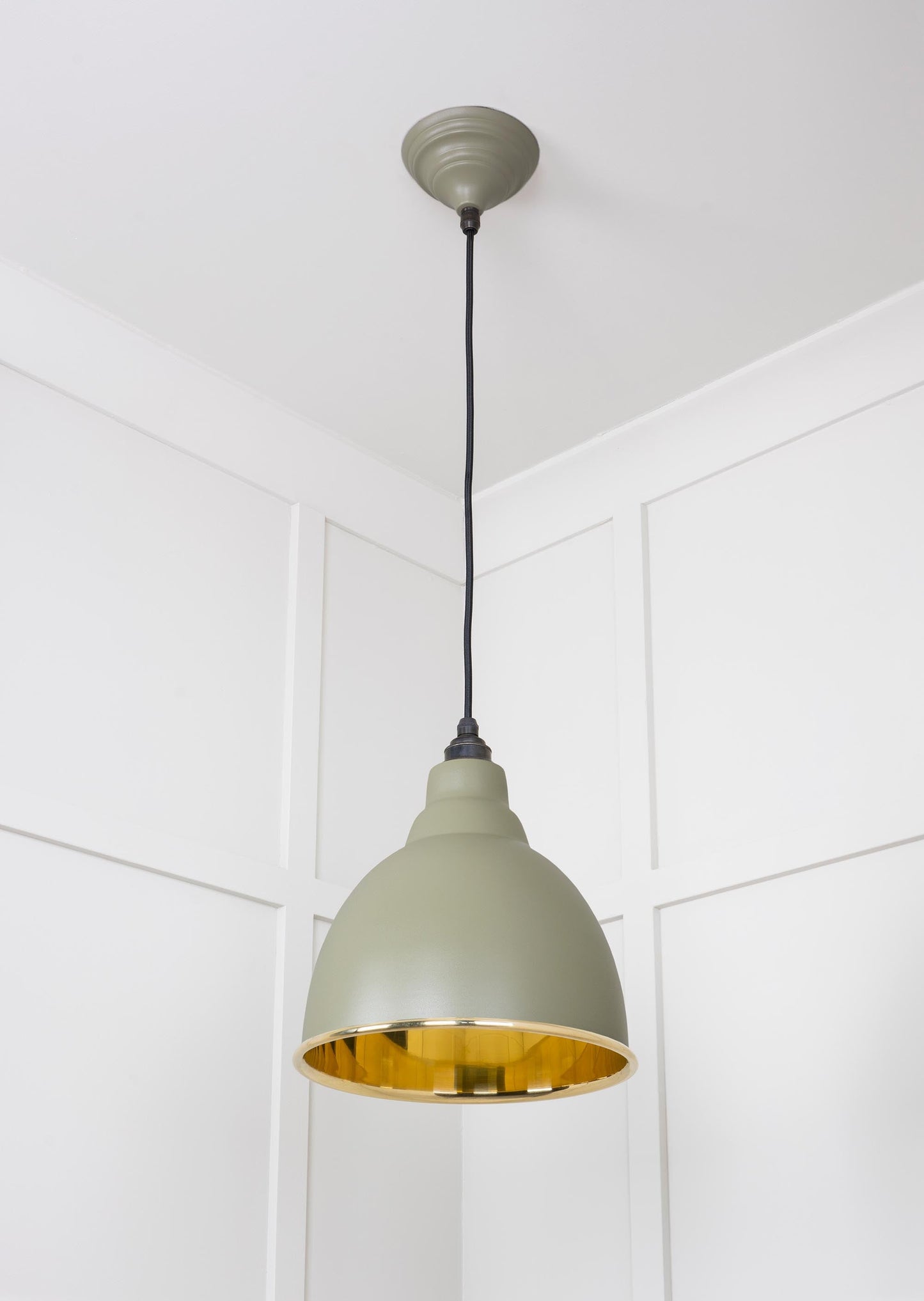 Smooth Brass Brindley Pendant Light Tump, Underside.