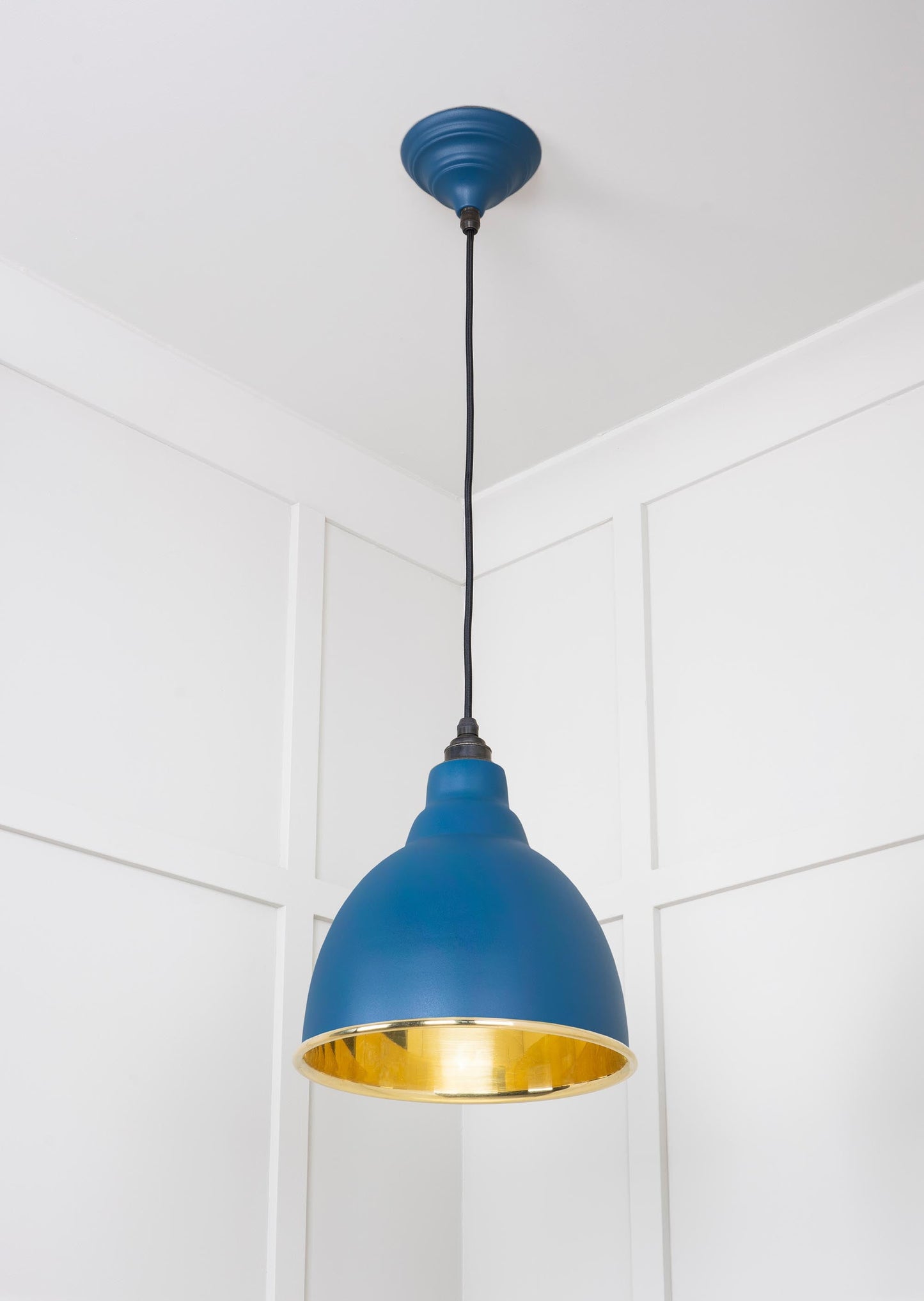 Smooth Brass Brindley Pendant Light Upstream, Underside.