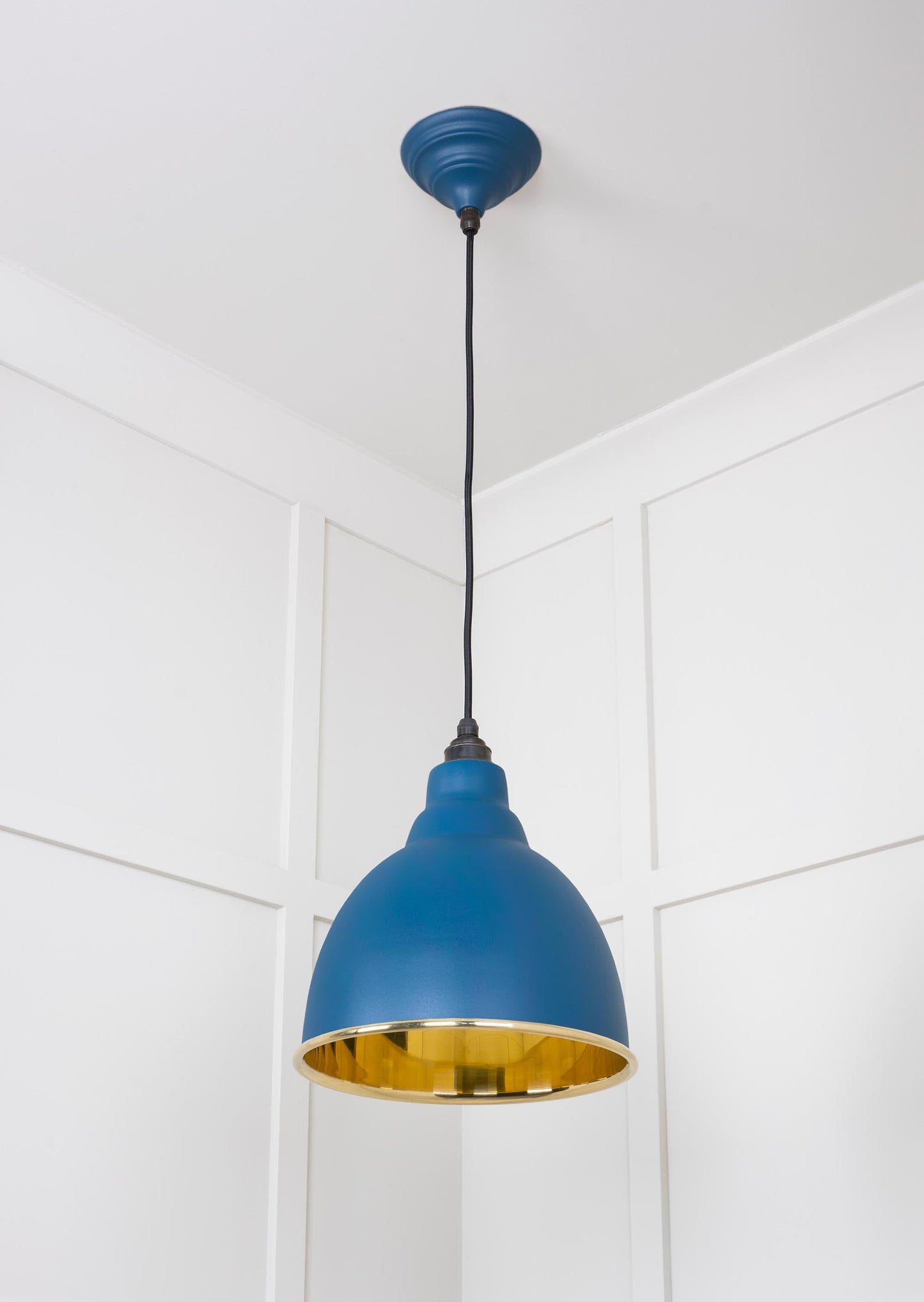 Smooth Brass Brindley Pendant Light Upstream, Underside.