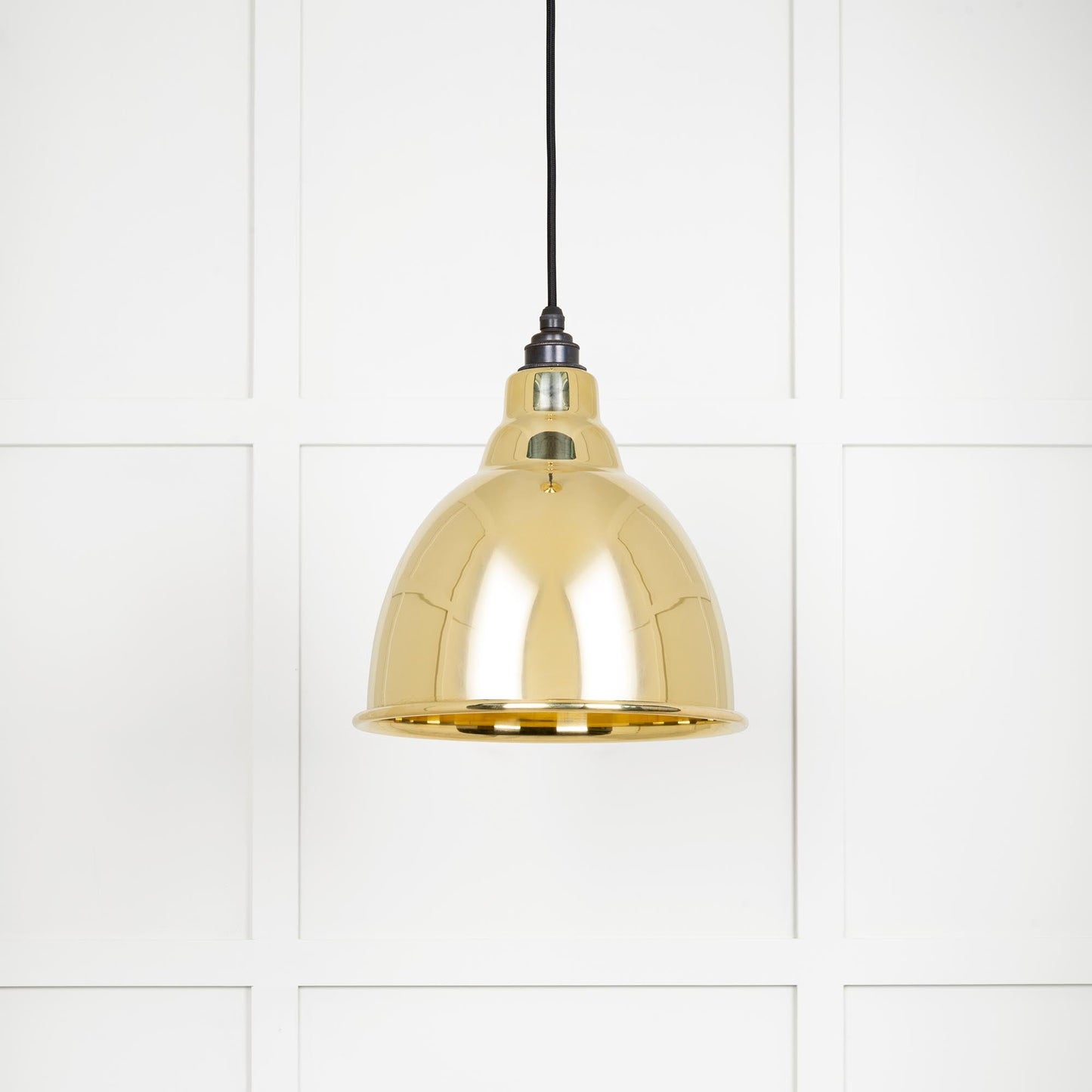 Smooth Brass Brindley Pendant Light , Front Side.