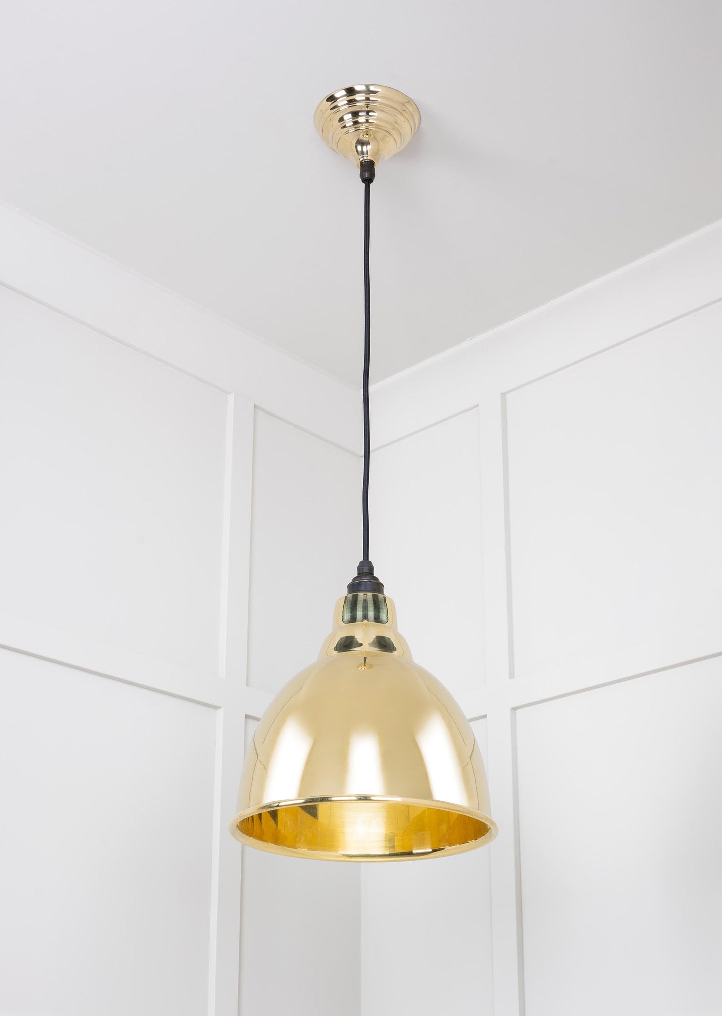 Smooth Brass Brindley Pendant Light , Underside.