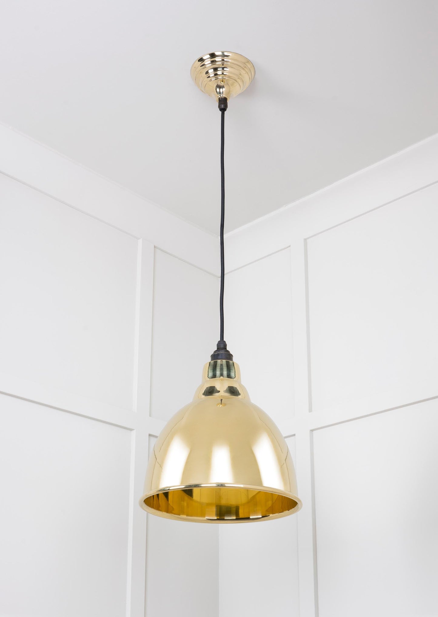 Smooth Brass Brindley Pendant Light , Underside.