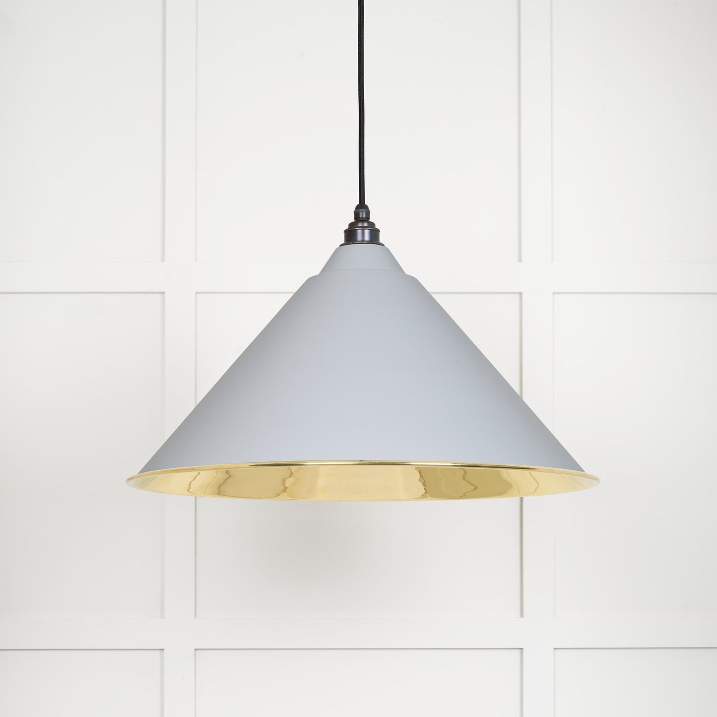 Smooth Brass Hockley Pendant Light Birch, Front Side.