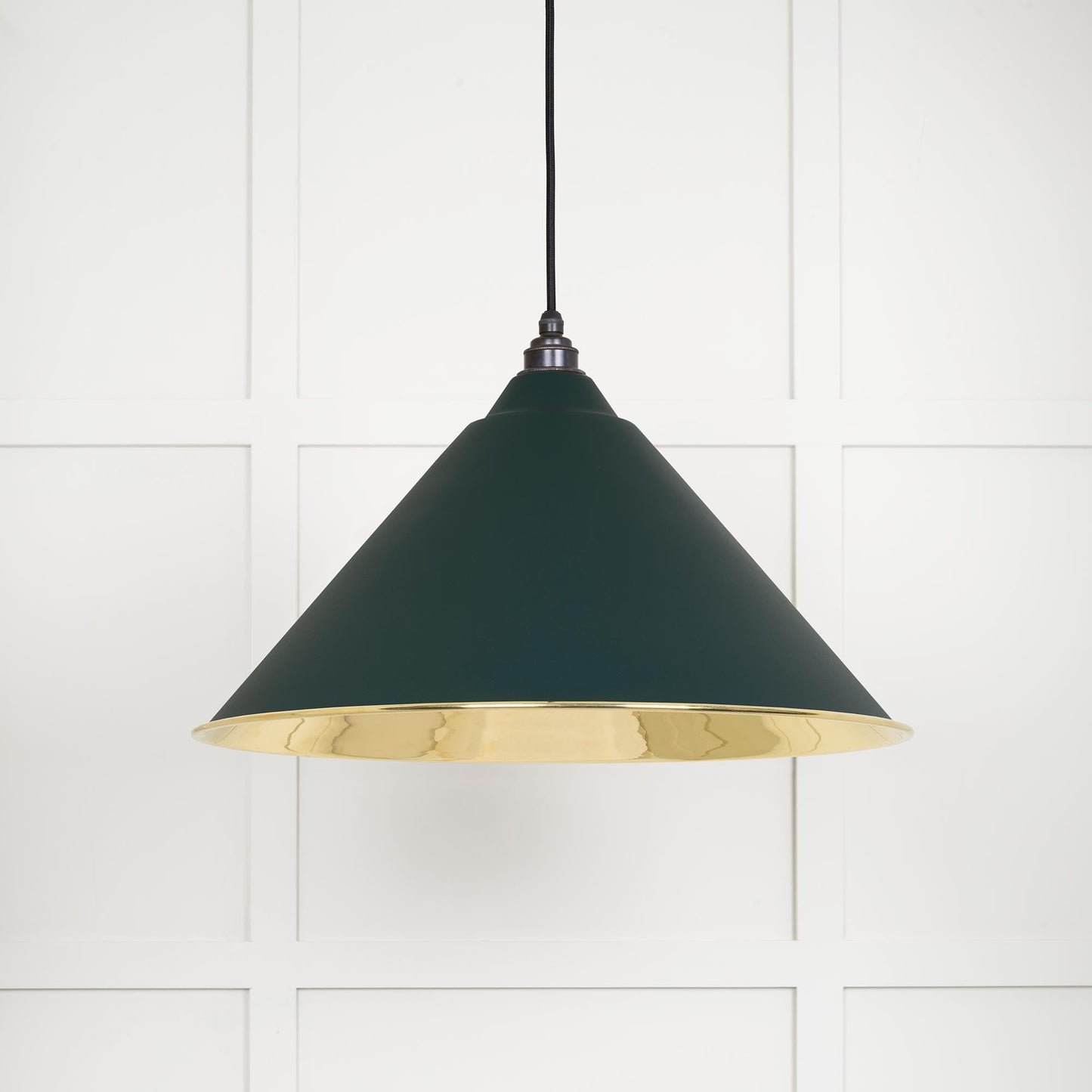 Smooth Brass Hockley Pendant Light Dingle, Front Side.