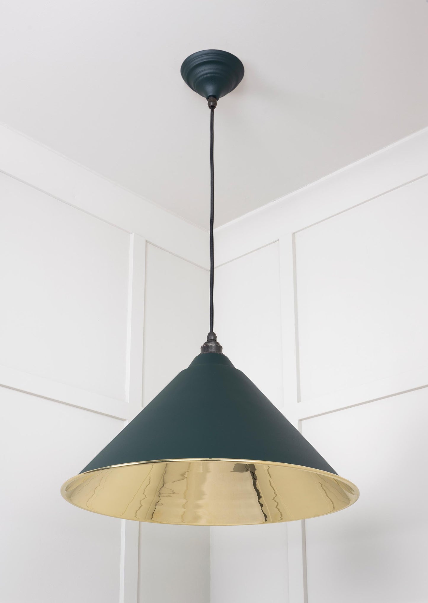 Smooth Brass Hockley Pendant Light Dingle, Underside.