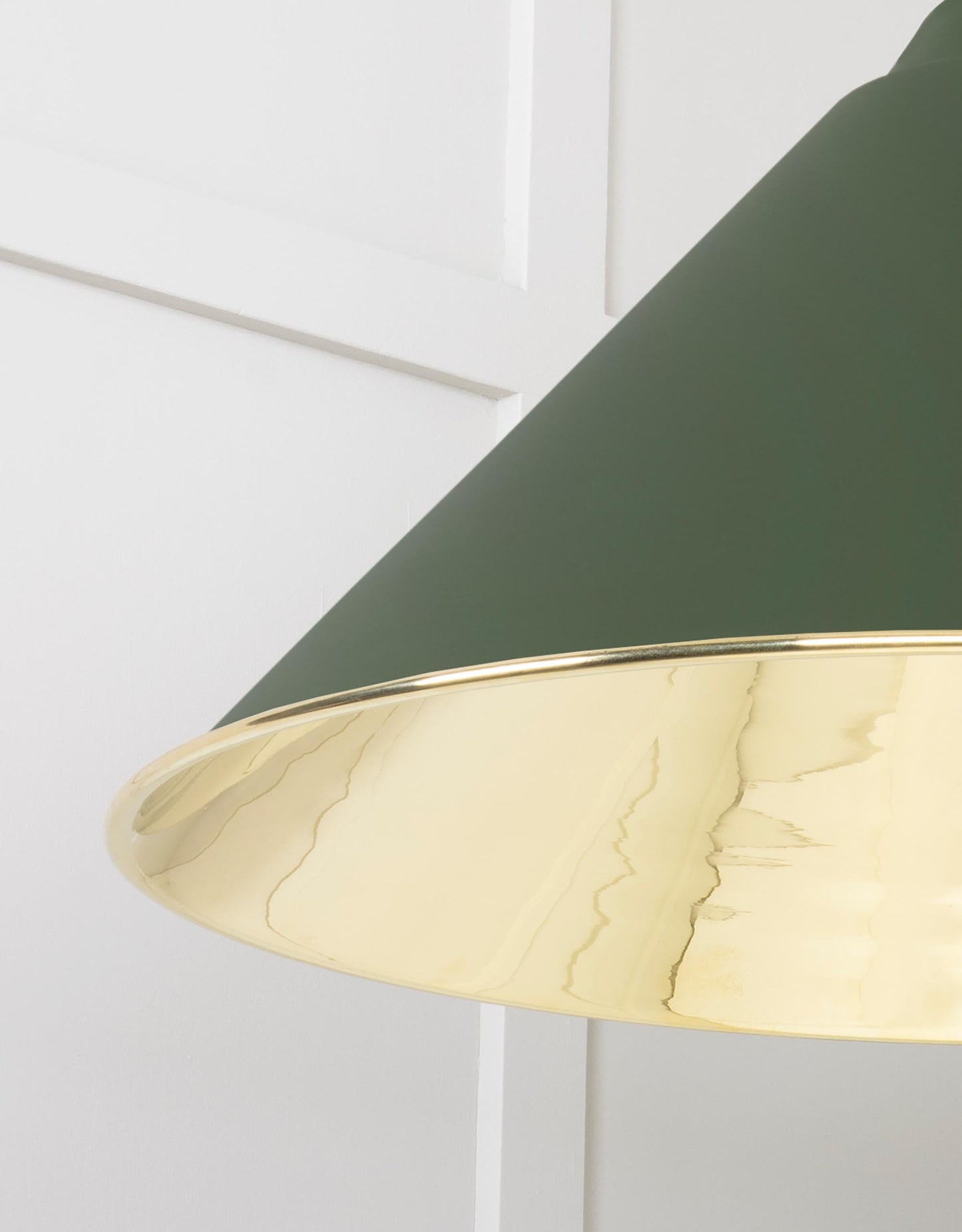 Smooth Brass Hockley Pendant Light Heath, Detailed close up view of pendant.