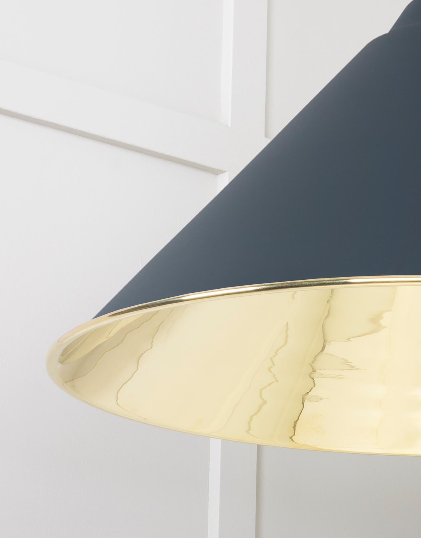 Smooth Brass Hockley Pendant Light Soot, Detailed close up view of pendant.