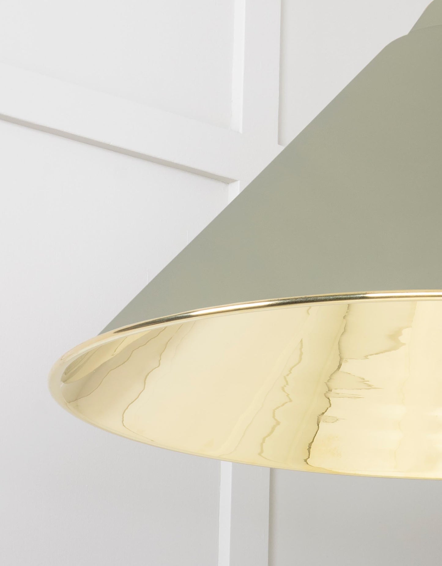 Smooth Brass Hockley Pendant Light Tump, Detailed close up view of pendant.