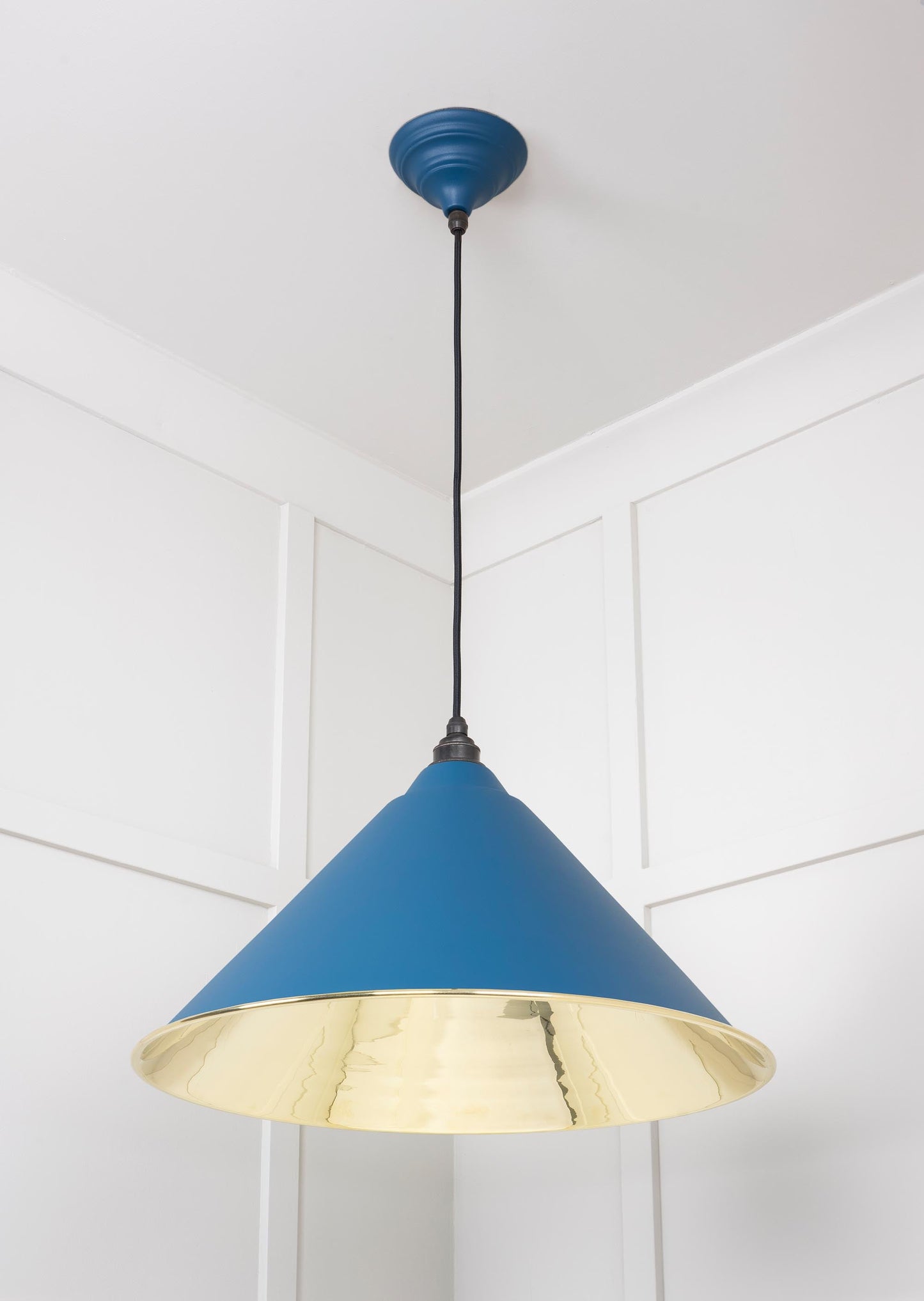 Smooth Brass Hockley Pendant Light Upstream, Underside.