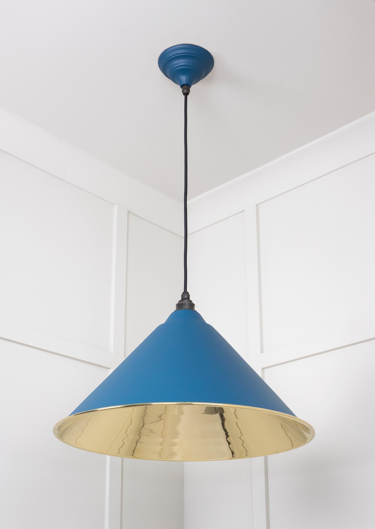 Smooth Brass Hockley Pendant Light Upstream, Underside.