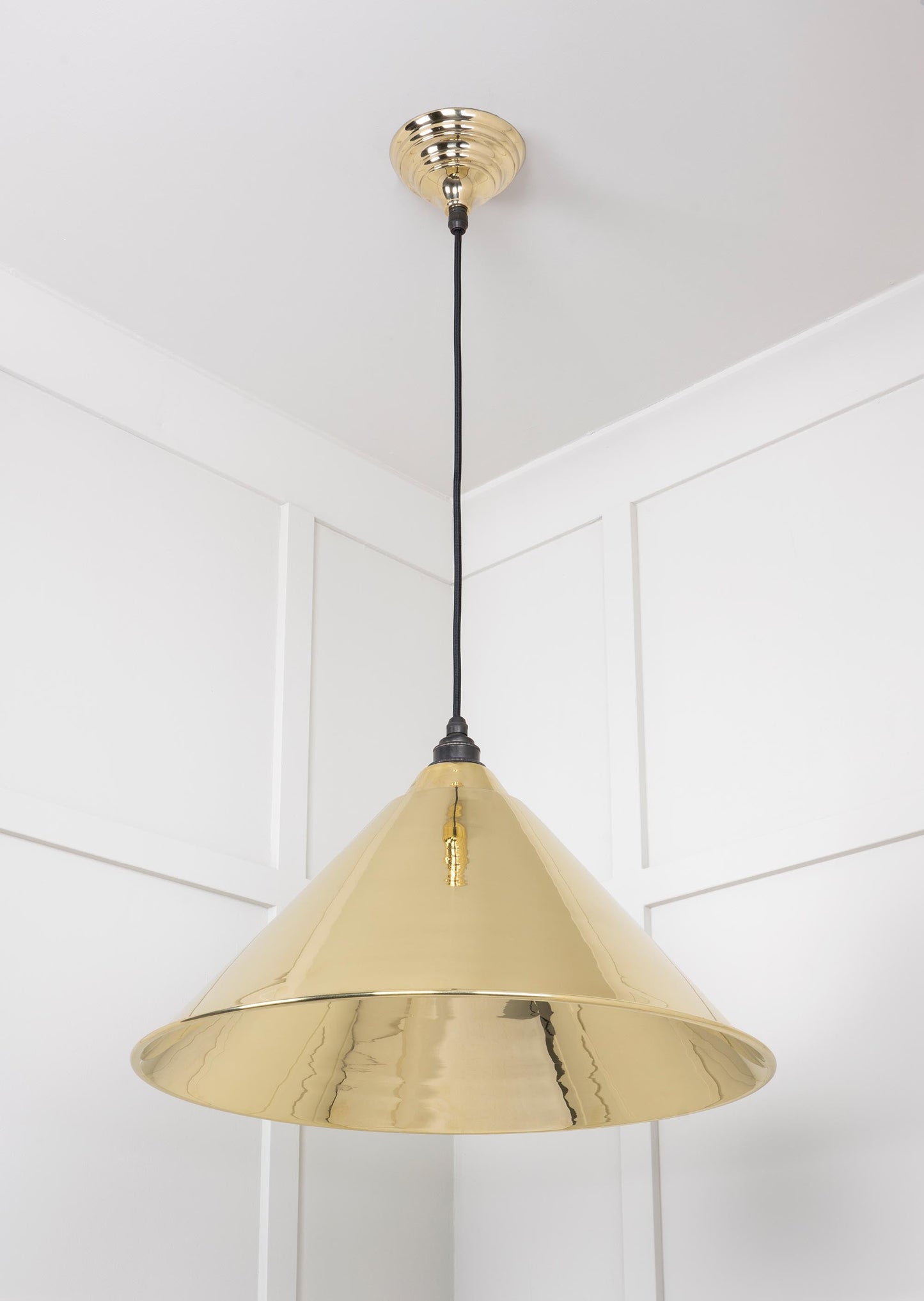 Smooth Brass Hockley Pendant Light , Underside.