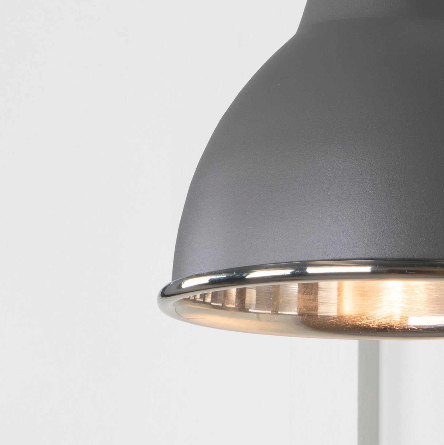 Smooth Nickel Brindley Wall Light Bluff, Underside.