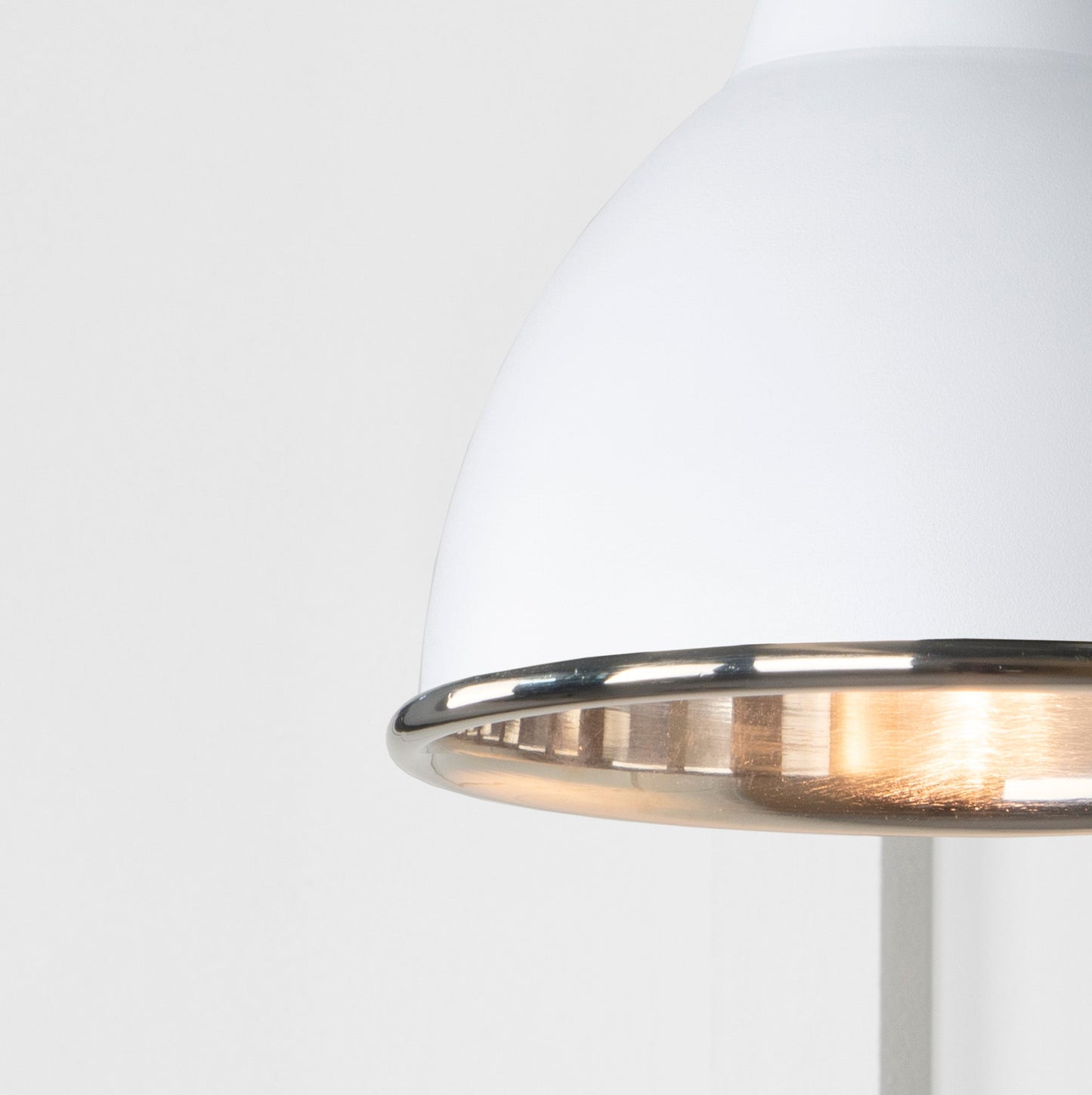 Smooth Nickel Brindley Wall Light Flock, Underside.