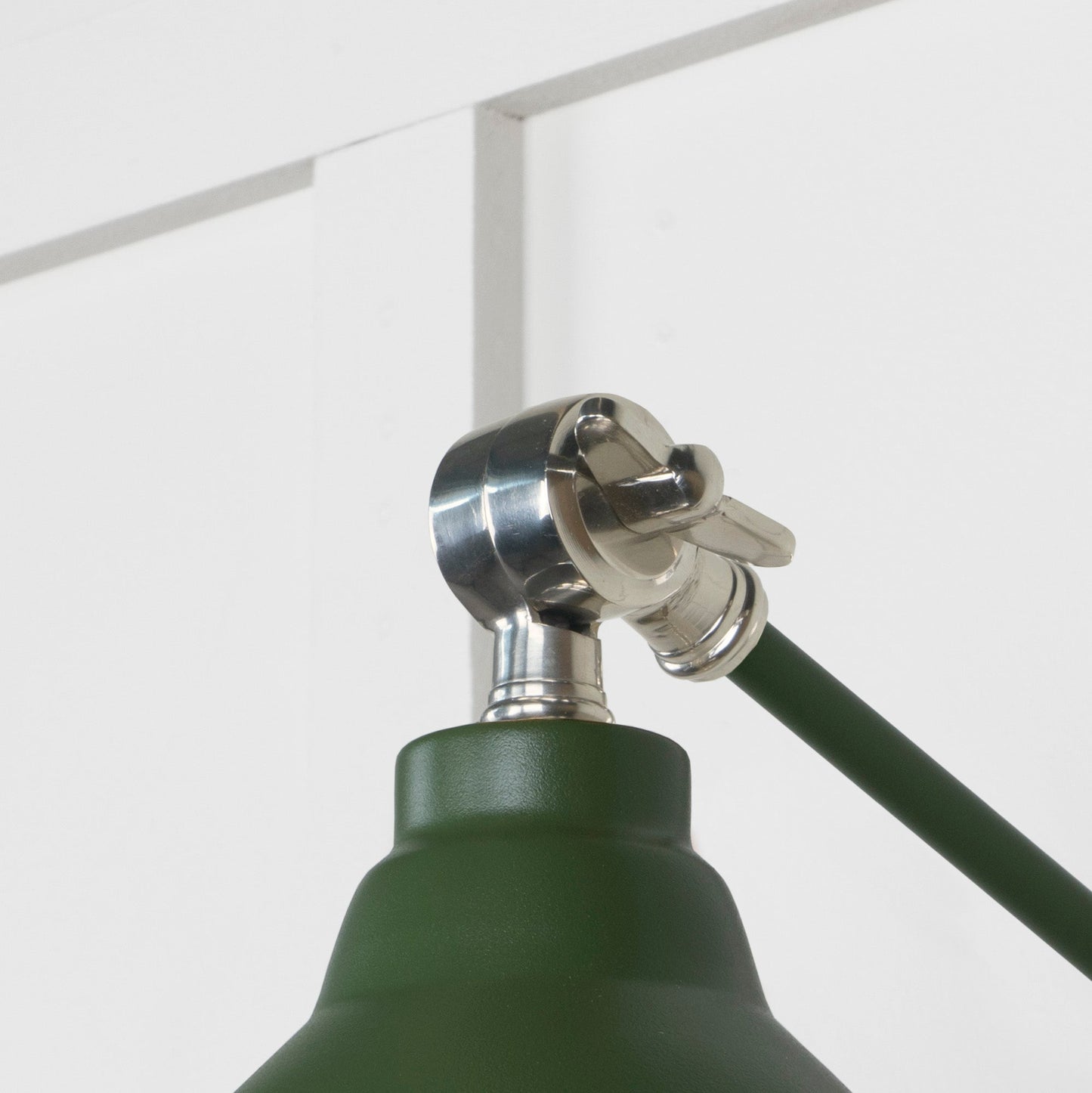 Smooth Nickel Brindley Wall Light Heath, Detailed close up view of pendant.