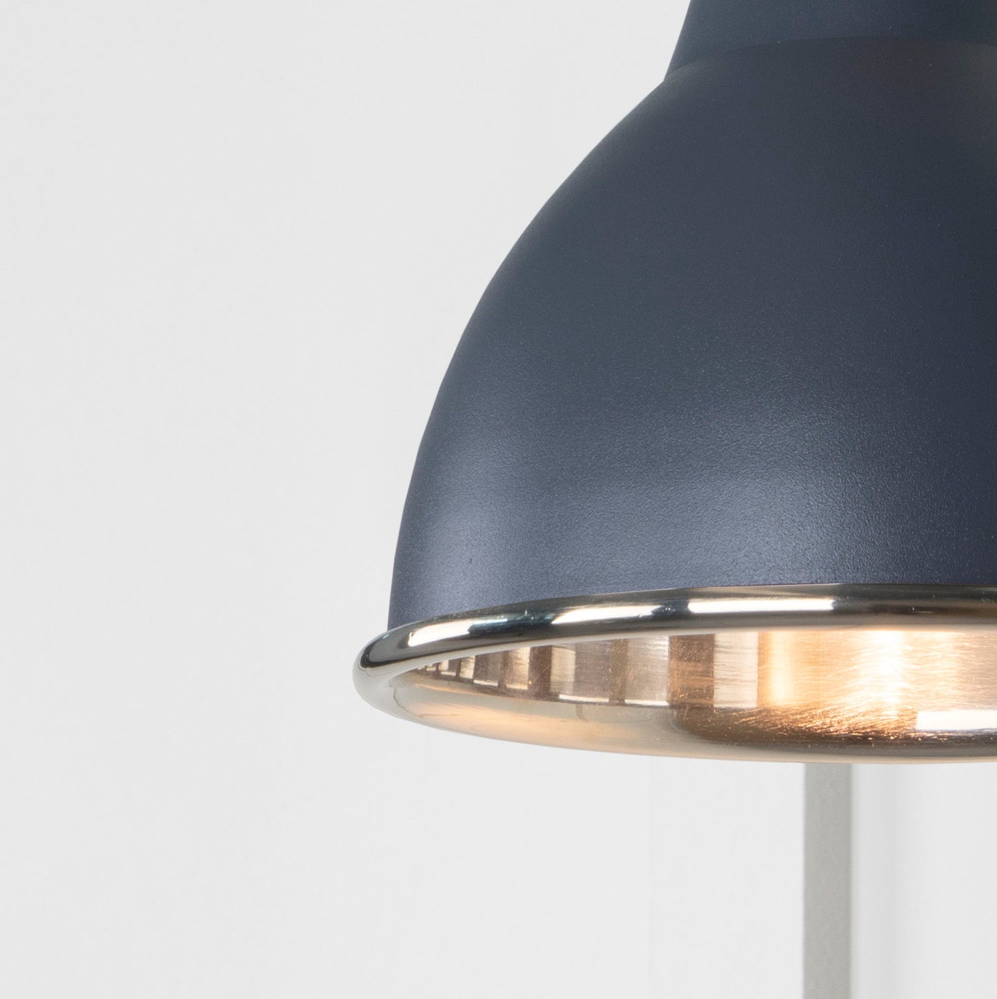 Smooth Nickel Brindley Wall Light Slate, Underside.