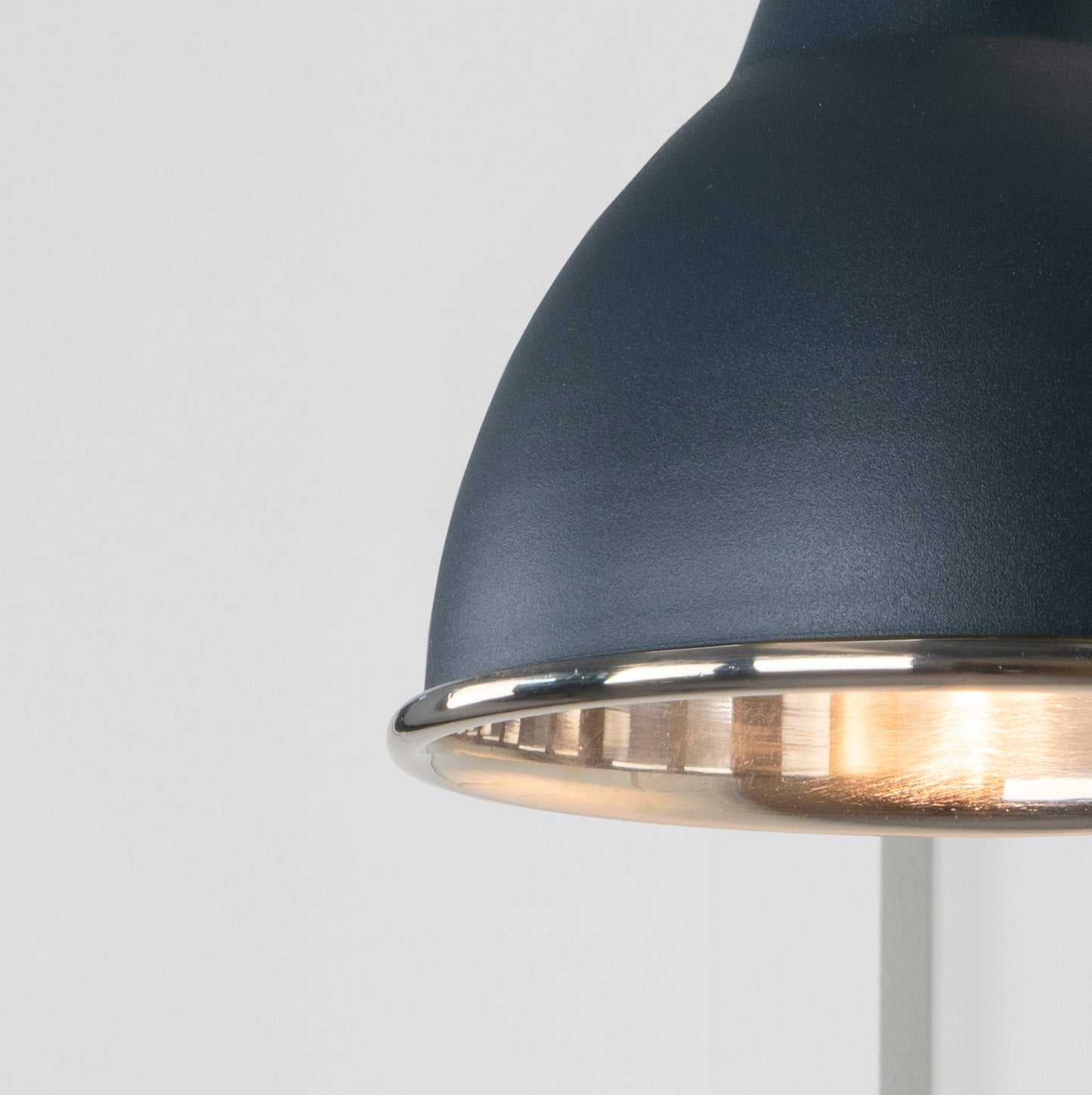 Smooth Nickel Brindley Wall Light Soot, Underside.