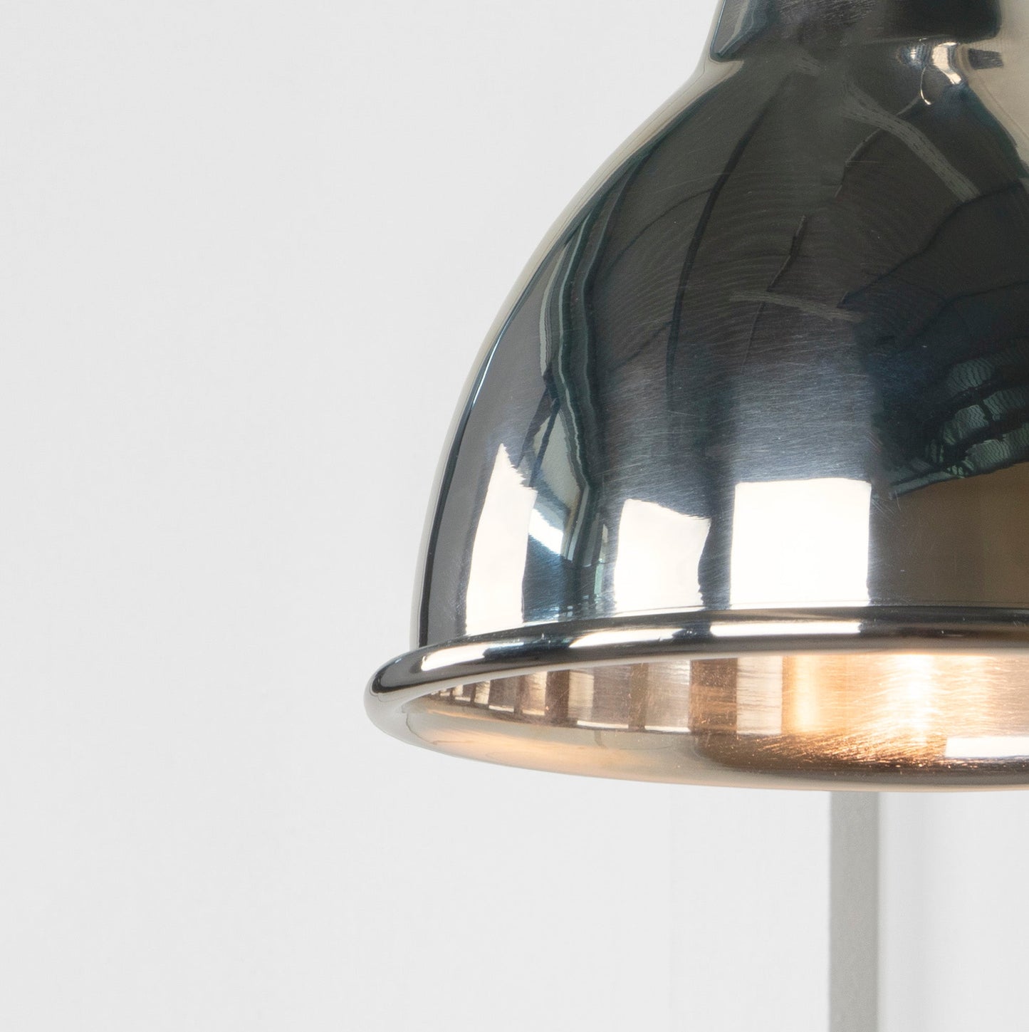 Smooth Nickel Brindley Wall Light , Underside.