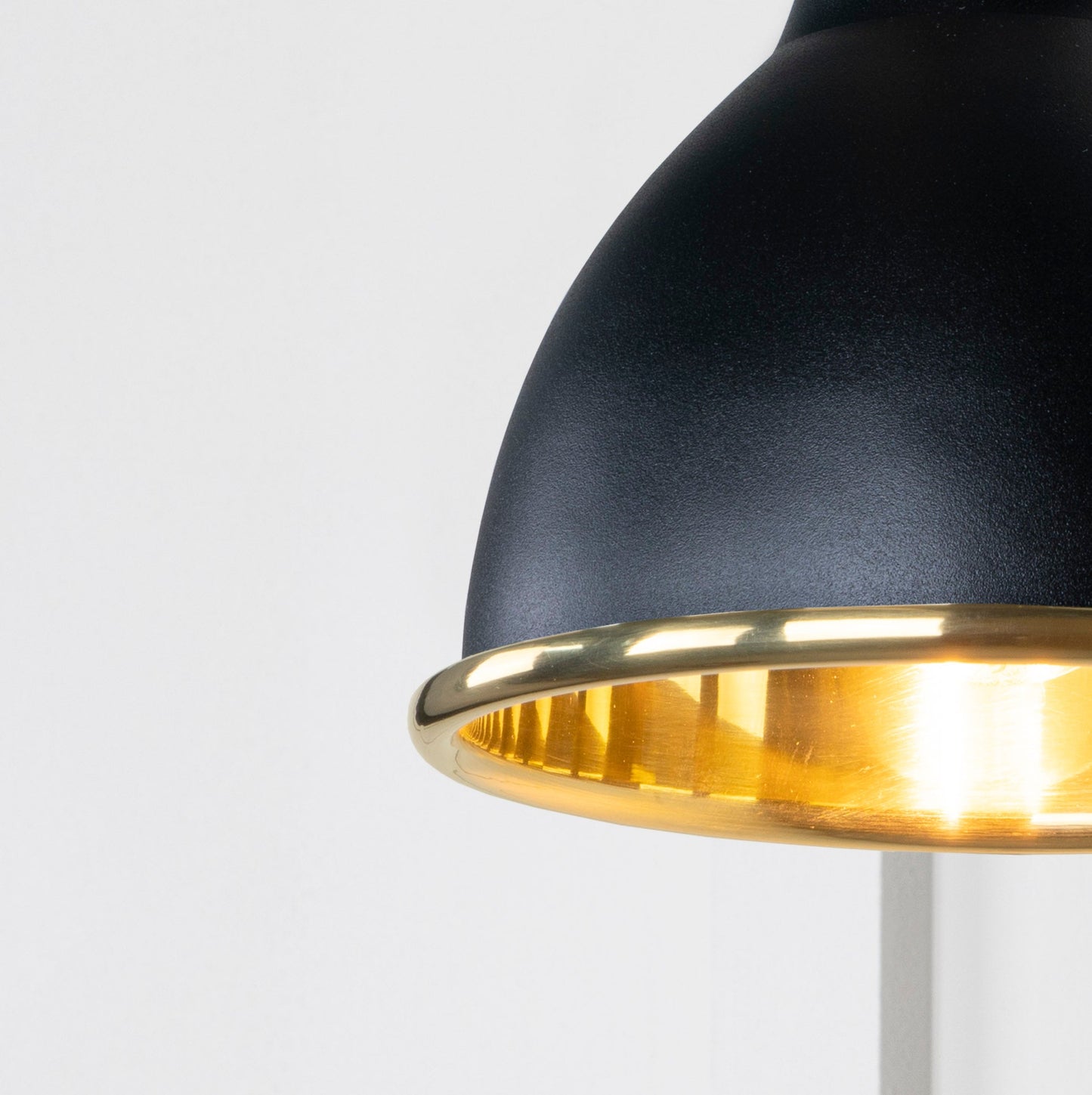 Smooth Brass Brindley Wall Light Elan Black, Underside.