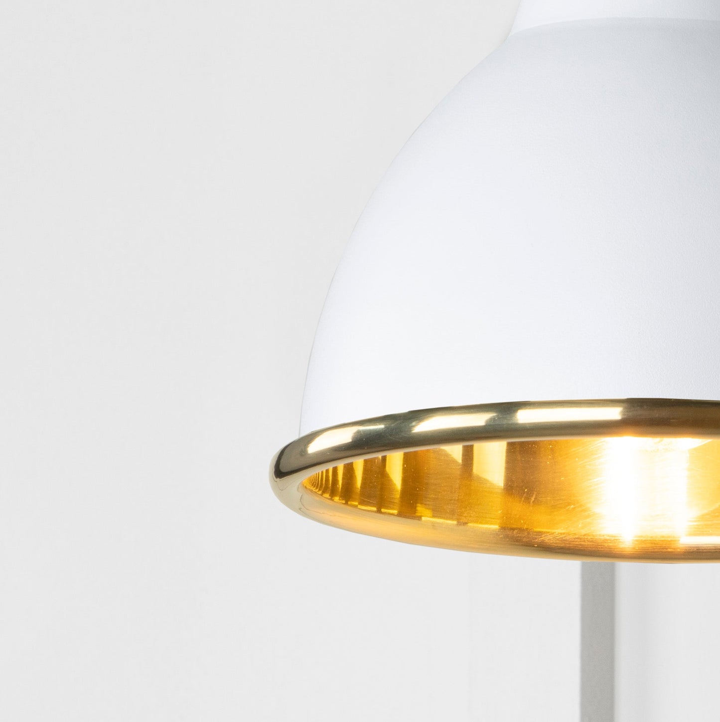 Smooth Brass Brindley Wall Light Flock, Underside.