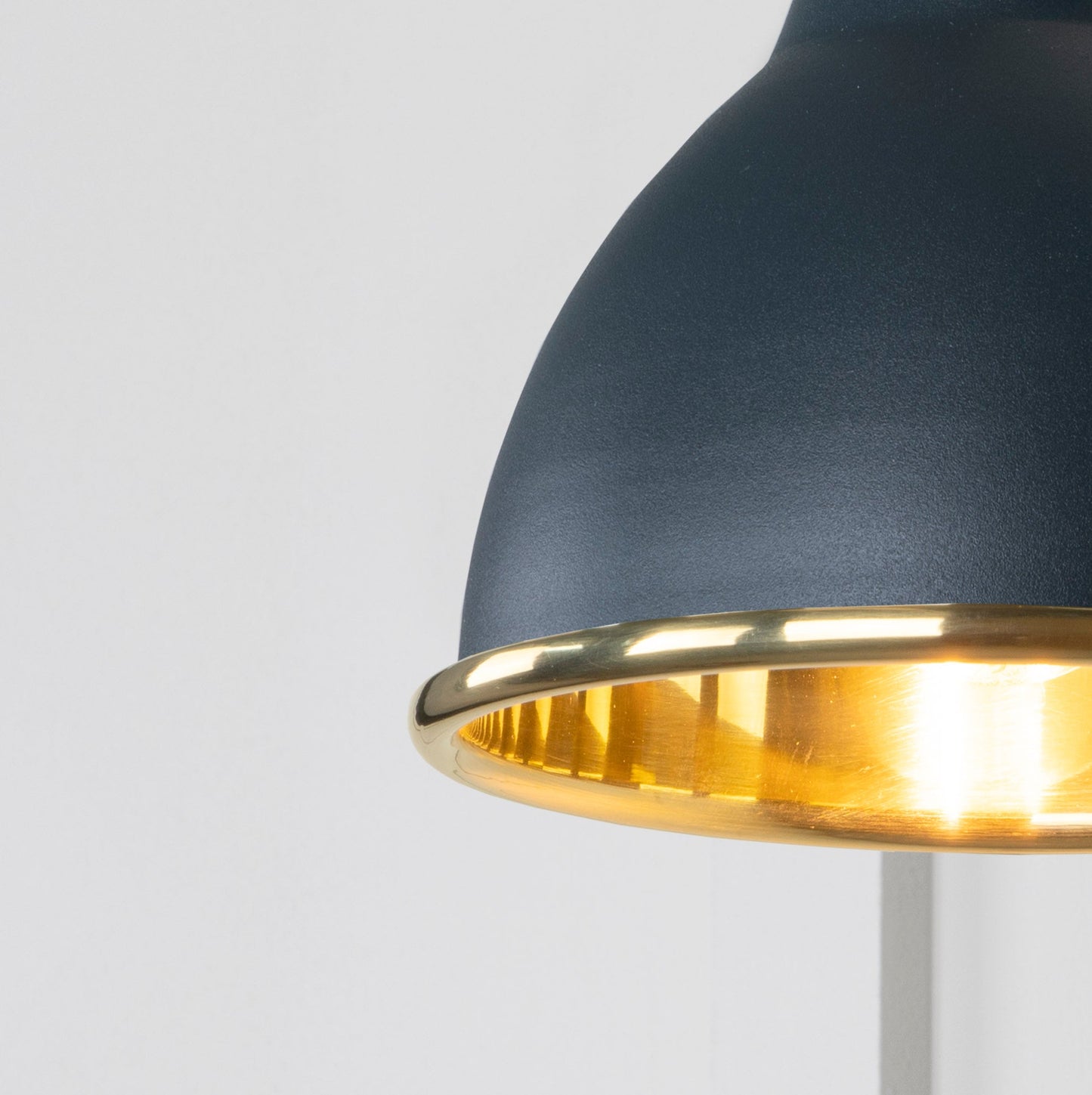 Smooth Brass Brindley Wall Light Soot, Underside.