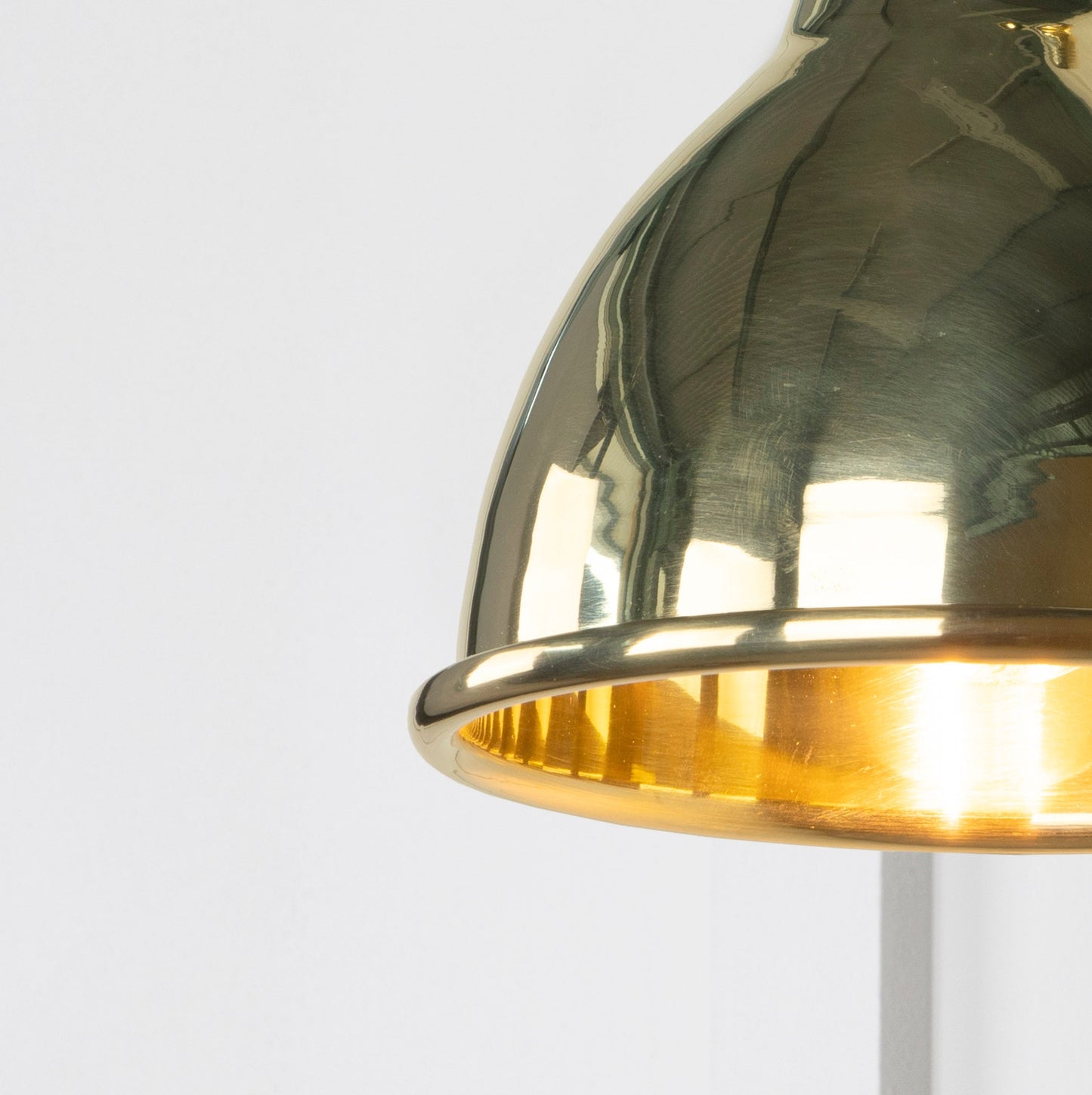 Smooth Brass Brindley Wall Light , Underside.