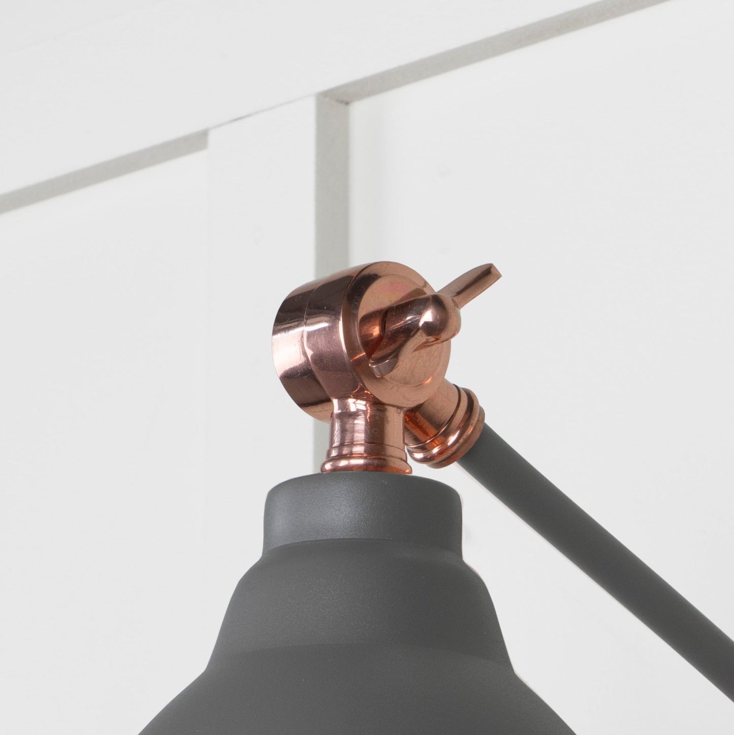 Hammered Copper Brindley Wall Light Bluff, Detailed close up view of pendant.