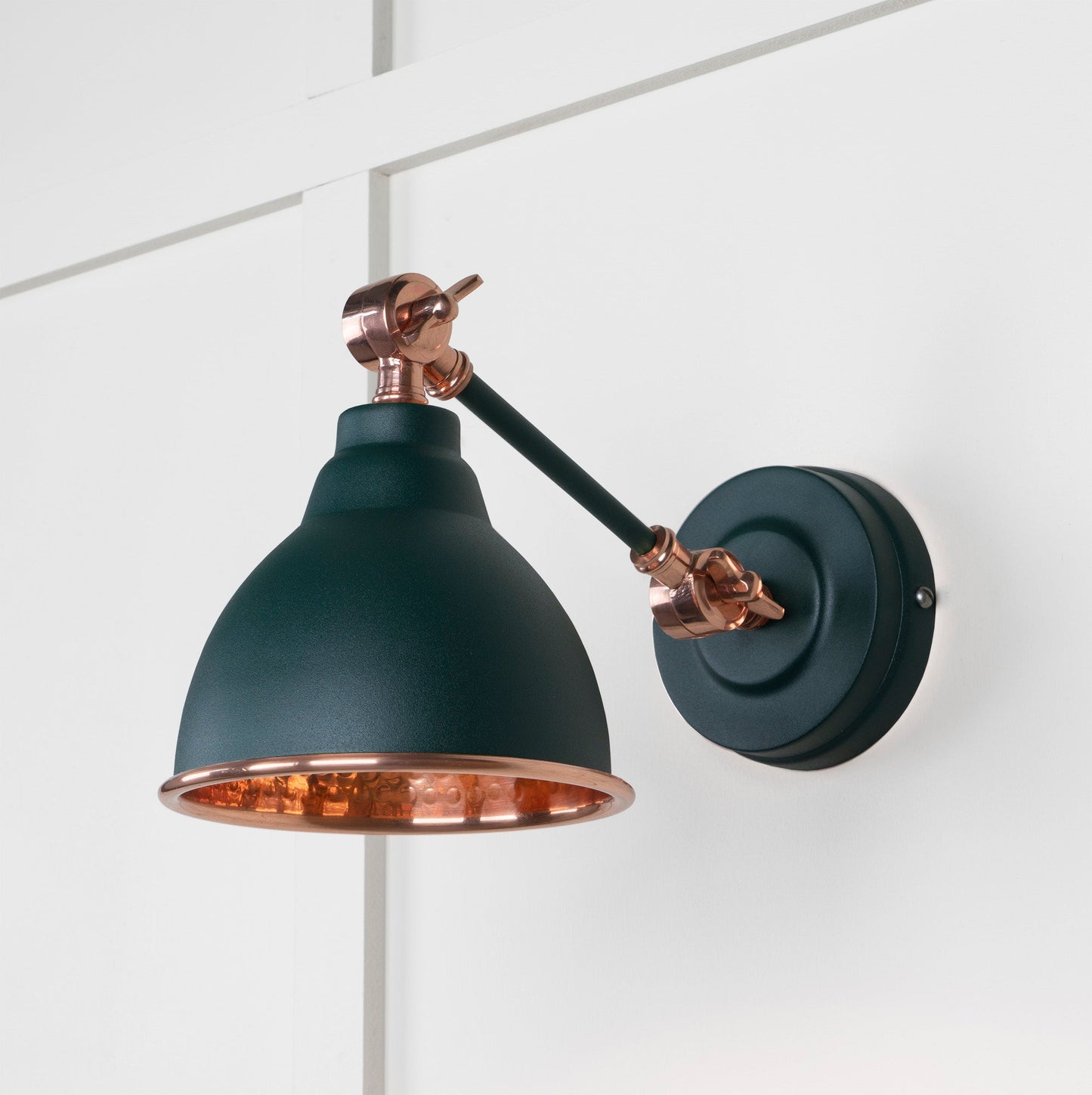 Hammered Copper Brindley Wall Light Dingle, Front Side.
