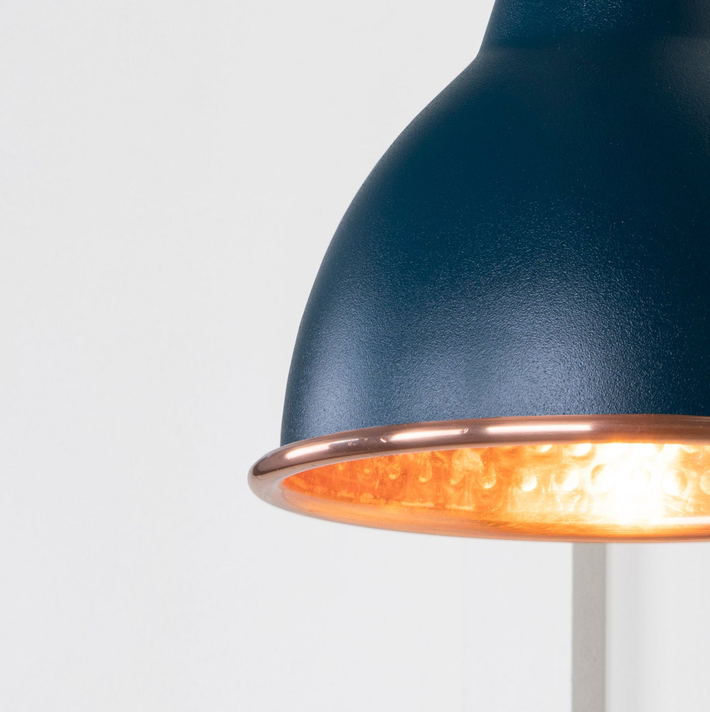 Hammered Copper Brindley Wall Light Dusk, Underside.