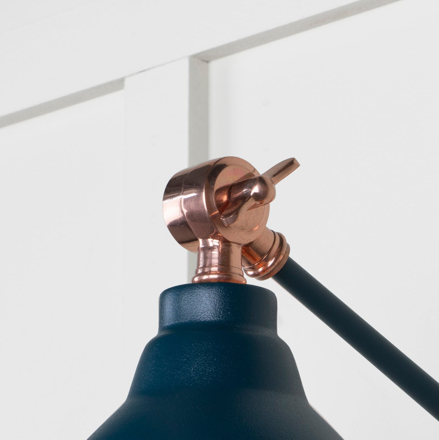 Hammered Copper Brindley Wall Light Dusk, Detailed close up view of pendant.