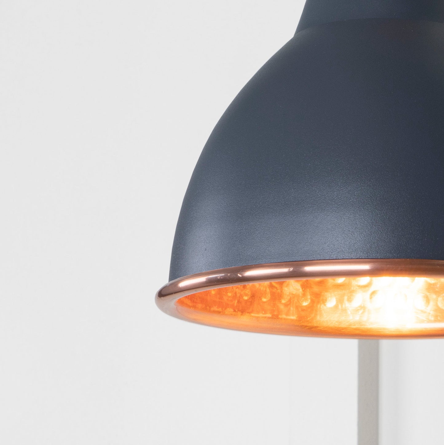 Hammered Copper Brindley Wall Light Slate, Underside.