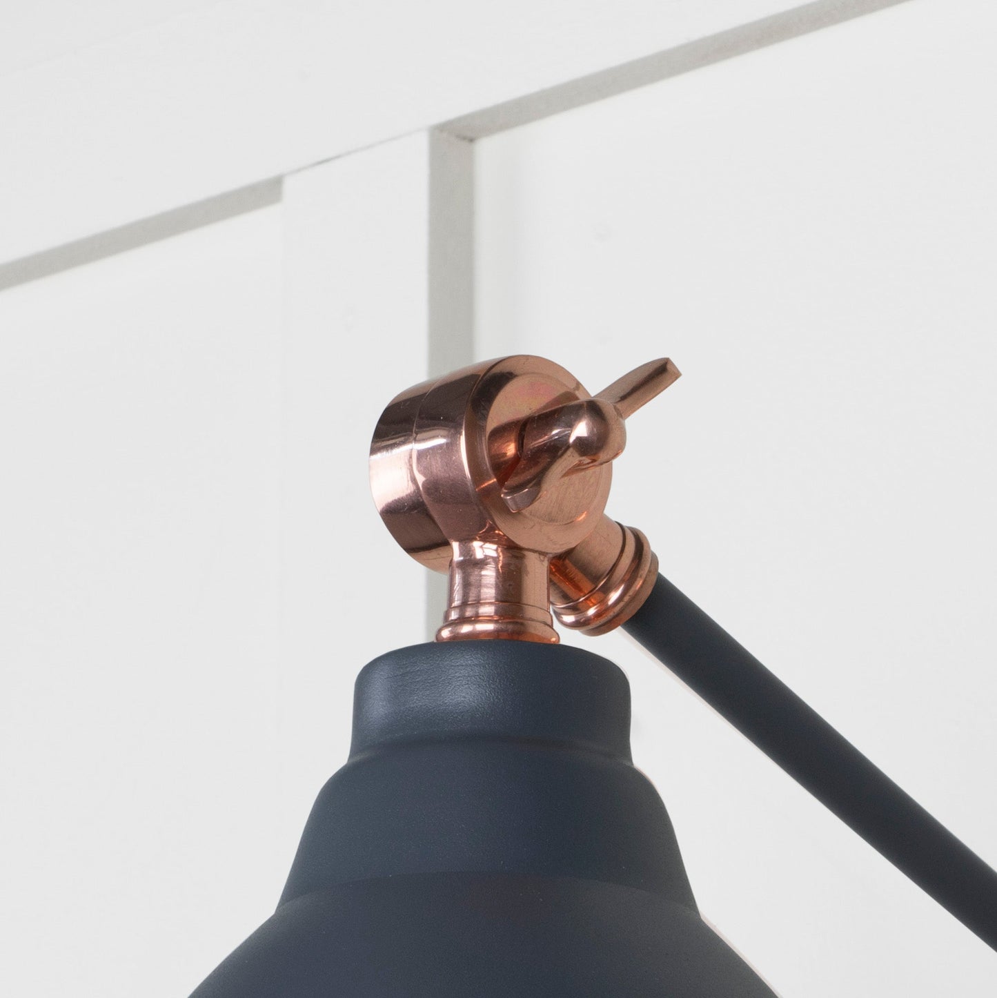 Hammered Copper Brindley Wall Light Slate, Detailed close up view of pendant.