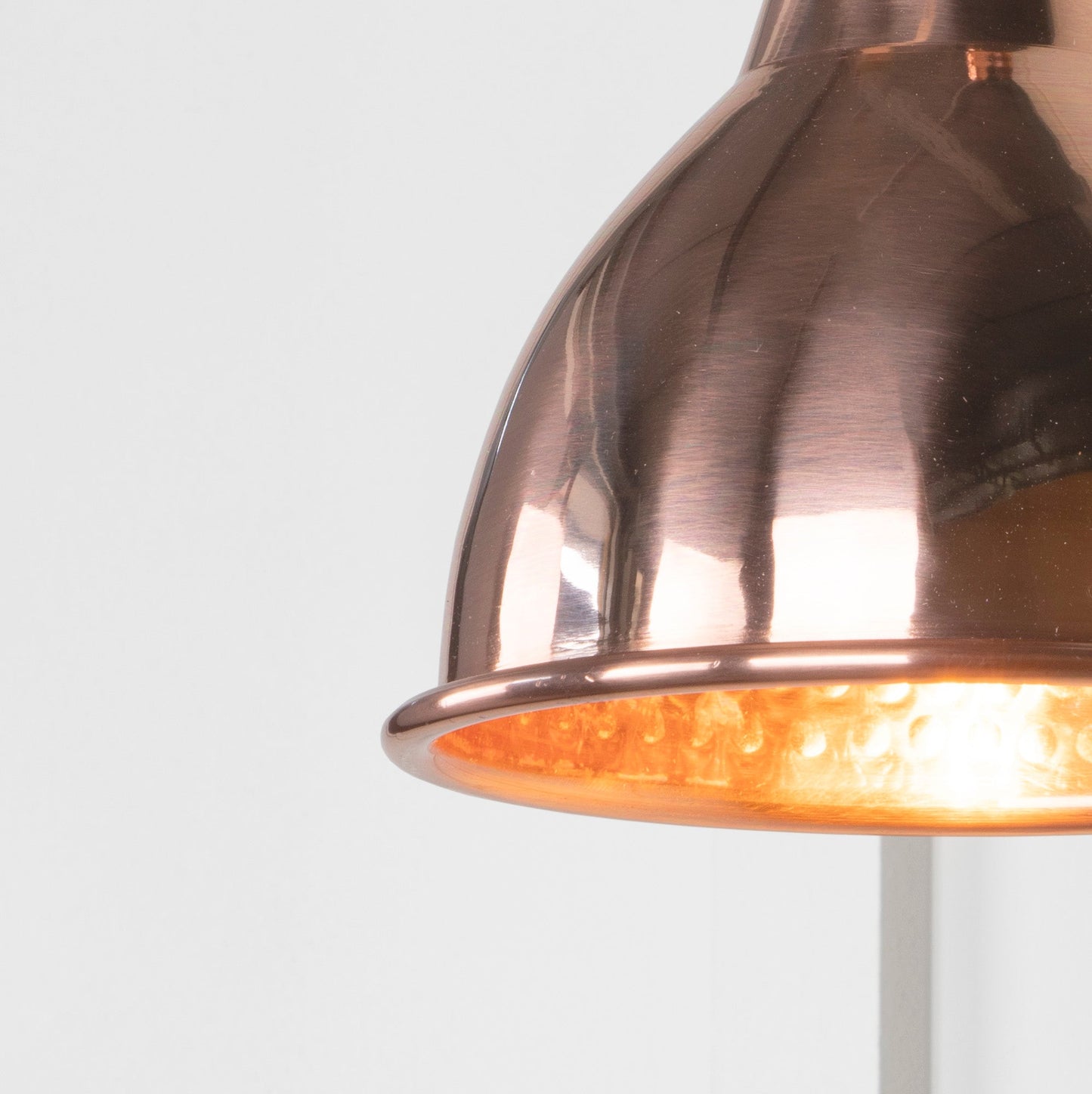 Hammered Copper Brindley Wall Light , Underside.