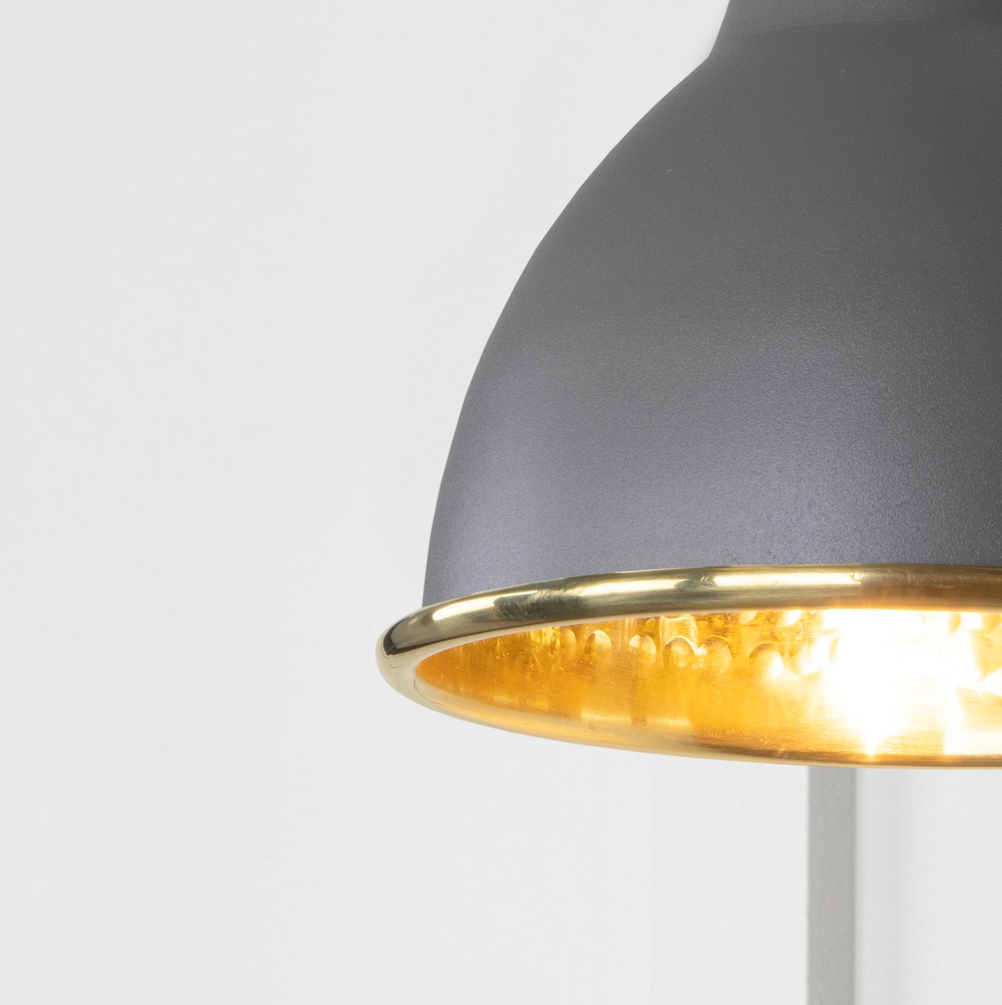 Hammered Brass Brindley Wall Light Bluff, Underside.